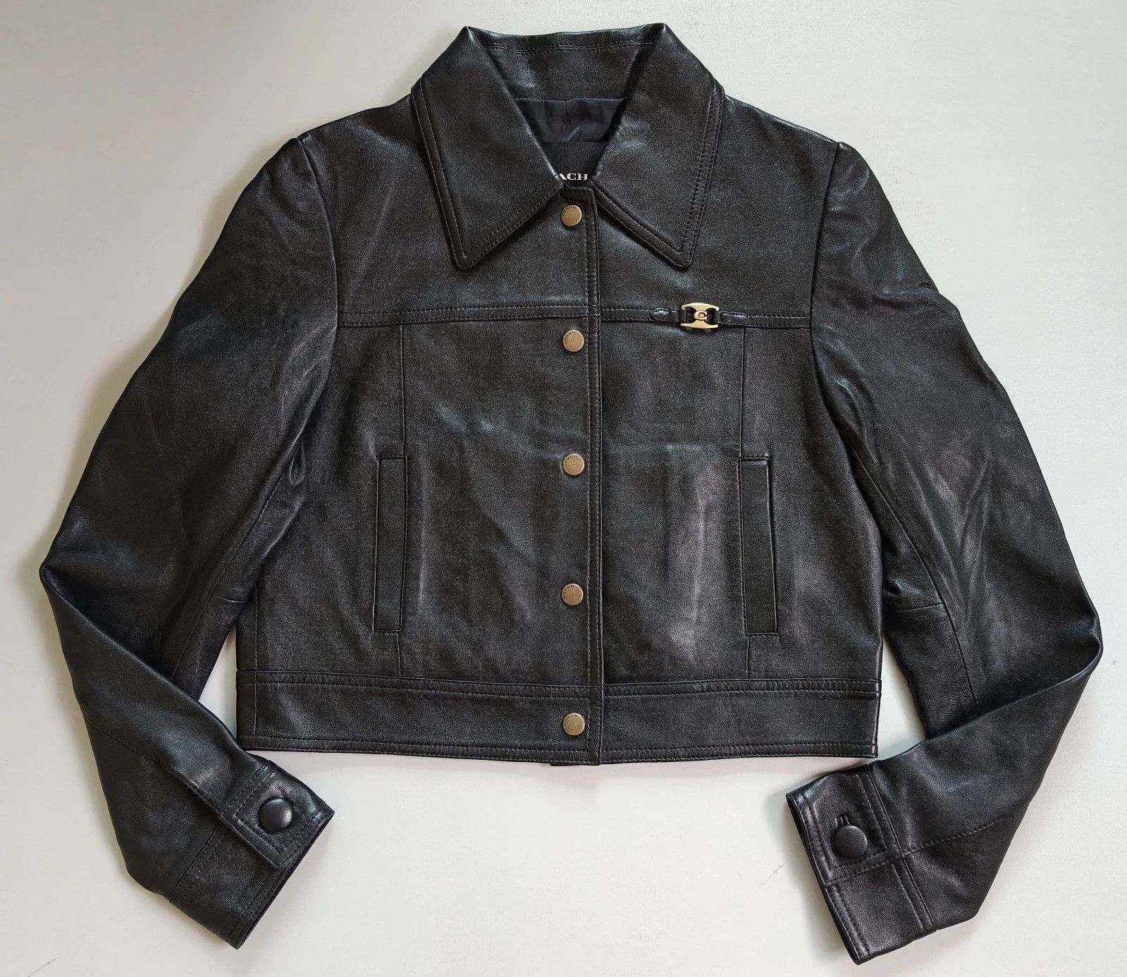 Coach Coach Women's Heritage C Snap Front Shrunken Jacket FTP 1018 Size M / US 6-8 / IT 42-44 - 1 Thumbnail