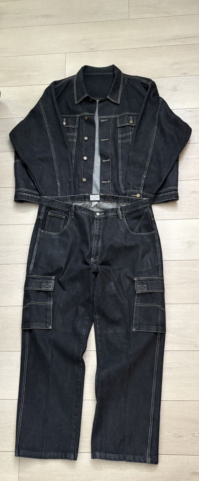 Other Vintage black denim jean jacket and denim jeans set Size US XXL / EU 58 / 5 - 2 Thumbnail