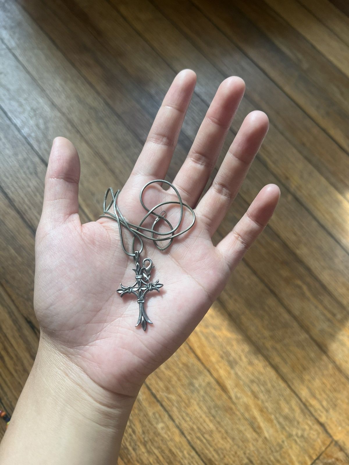 Vintage Sterling silver dainty cross necklace Size ONE SIZE - 1 Thumbnail