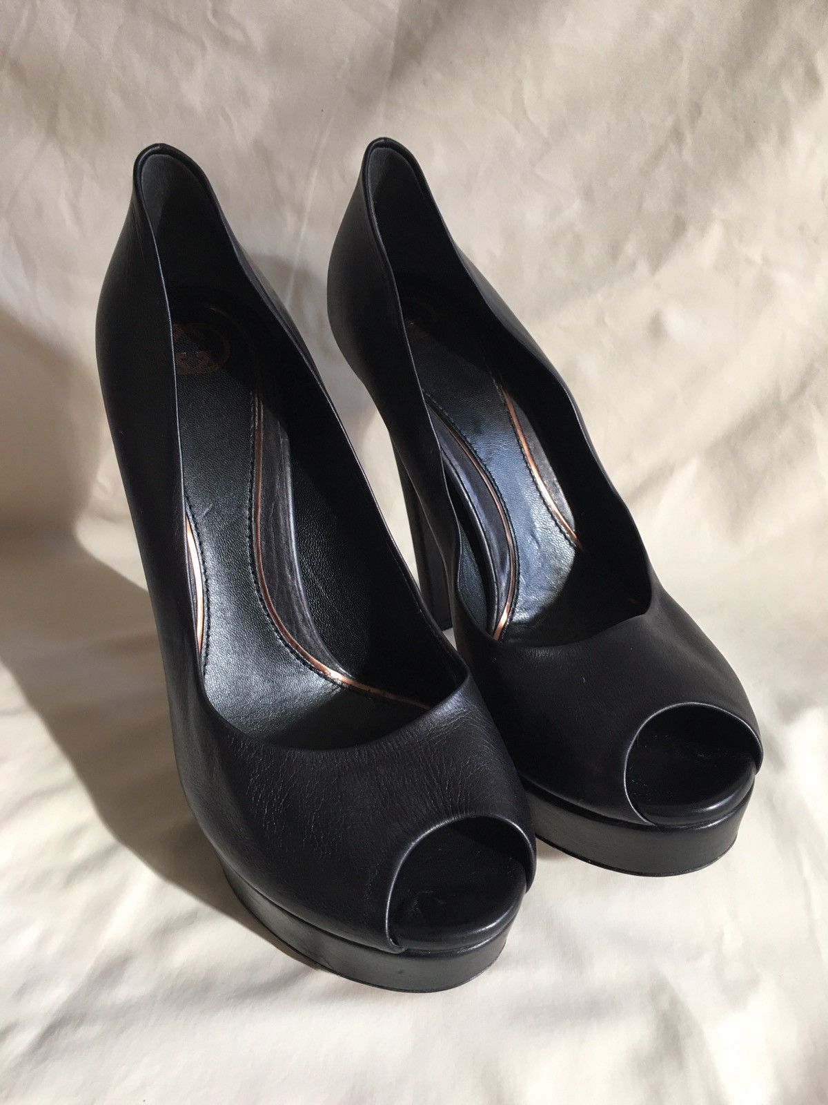 Gucci GUCCI Black Leather Heels Platform Pumps Sandals EU 41 Size US 11 / IT 41 - 4 Thumbnail