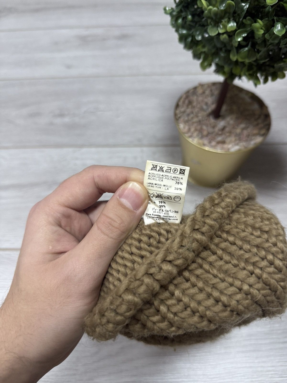 Diesel Diesel vintage knitted wool hat big D logo Size ONE SIZE - 5 Thumbnail