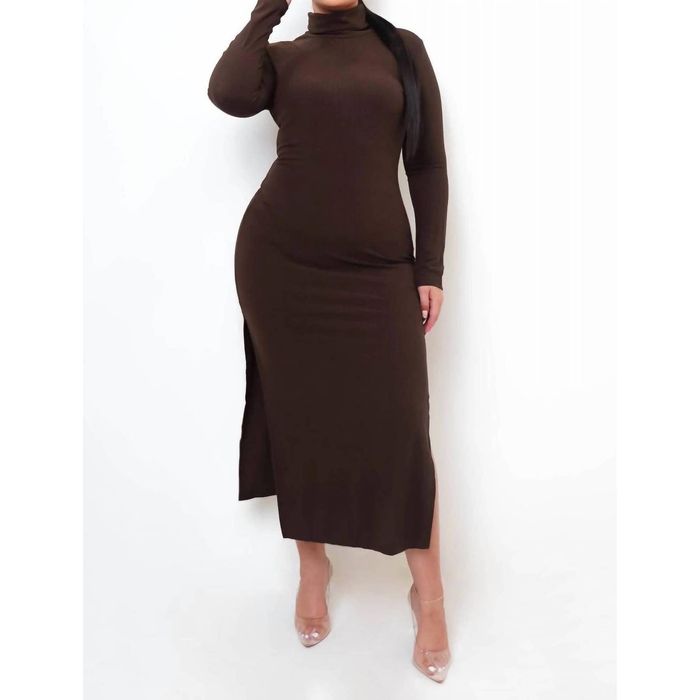 Designer GOOD TIME USA Plus Size Easy On Me Maxi Dress In Brown Grailed