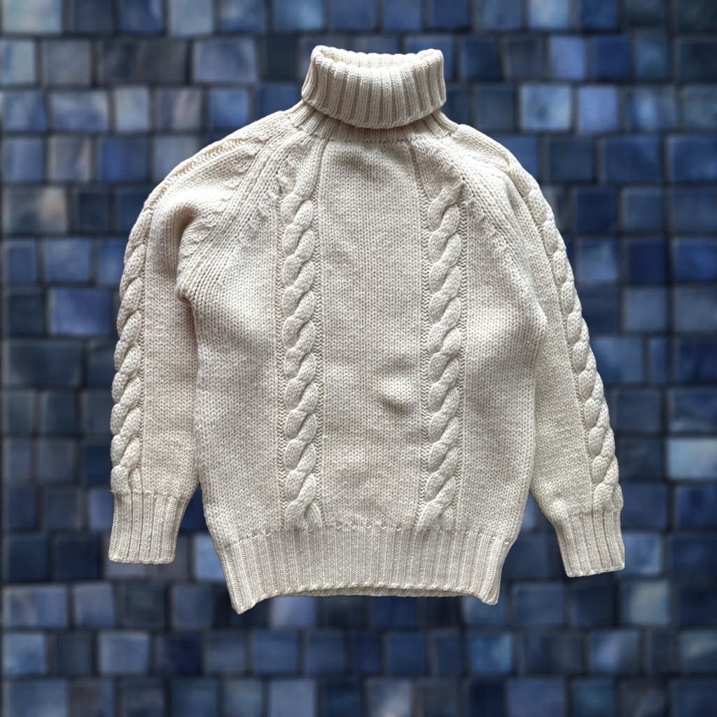 Saks Fifth Avenue VINTAGE Saks Fifth Avenue Sweater Women Medium Cream Wool Aran Fisherman 80s USA Size M / US 6-8 / IT 42-44 - 1 Thumbnail