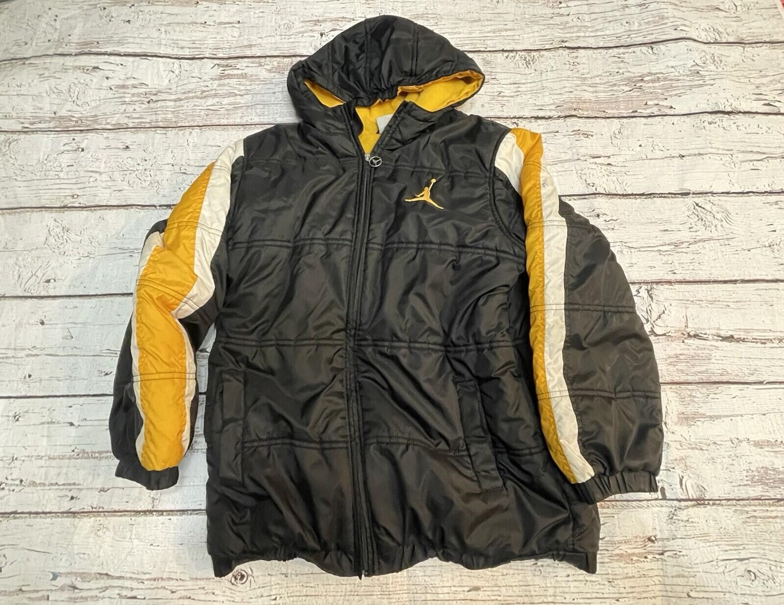 Nike Y2K Jordan Puffer Yellow Black Vintage Size XL Youth Size US XL / EU 56 / 4 - 1 Thumbnail
