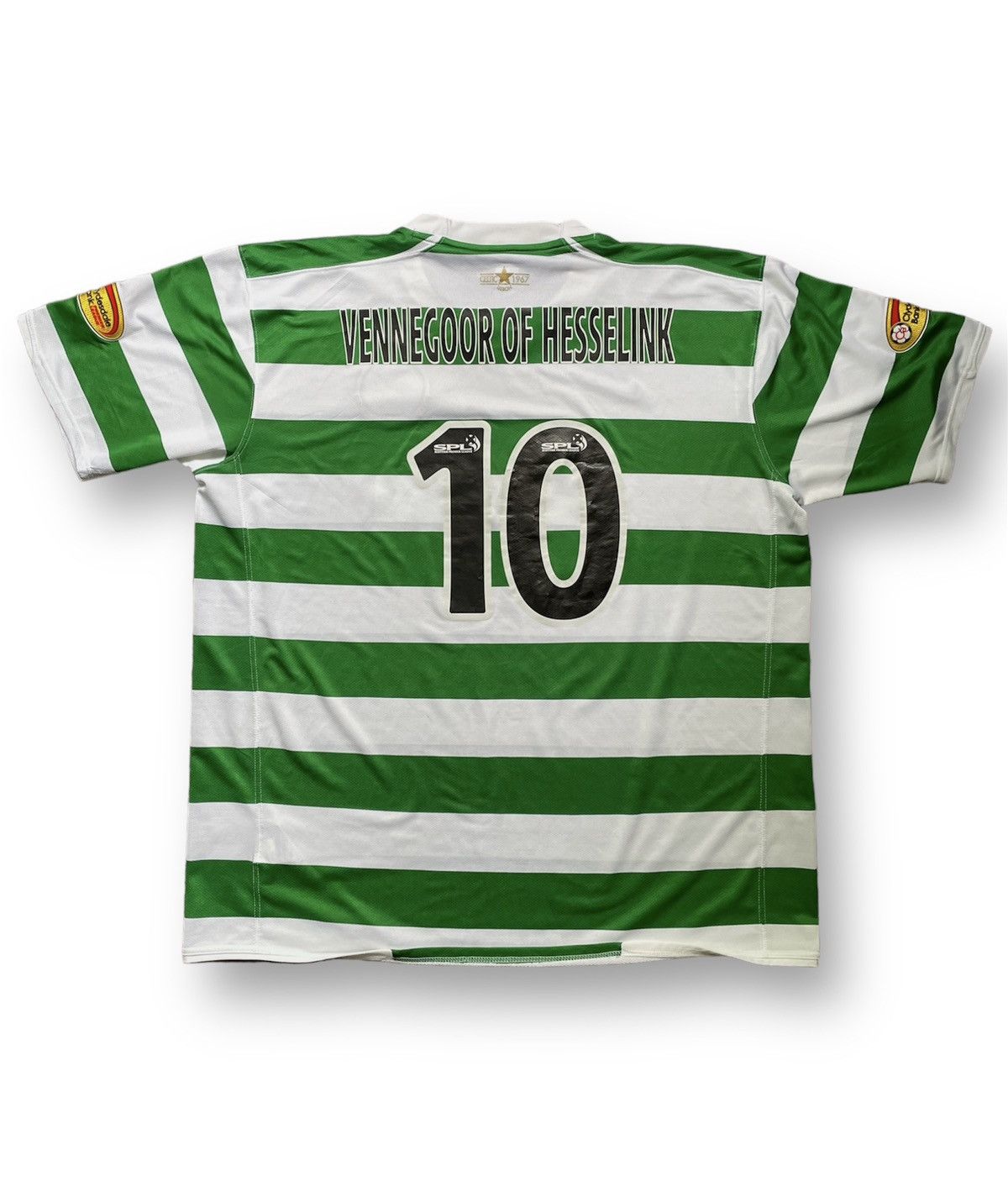 image of 10 Hesselink 2007/2008 Nike Home Celtic Glasgow Jersey in Green/White, Men's (Size 2XL)