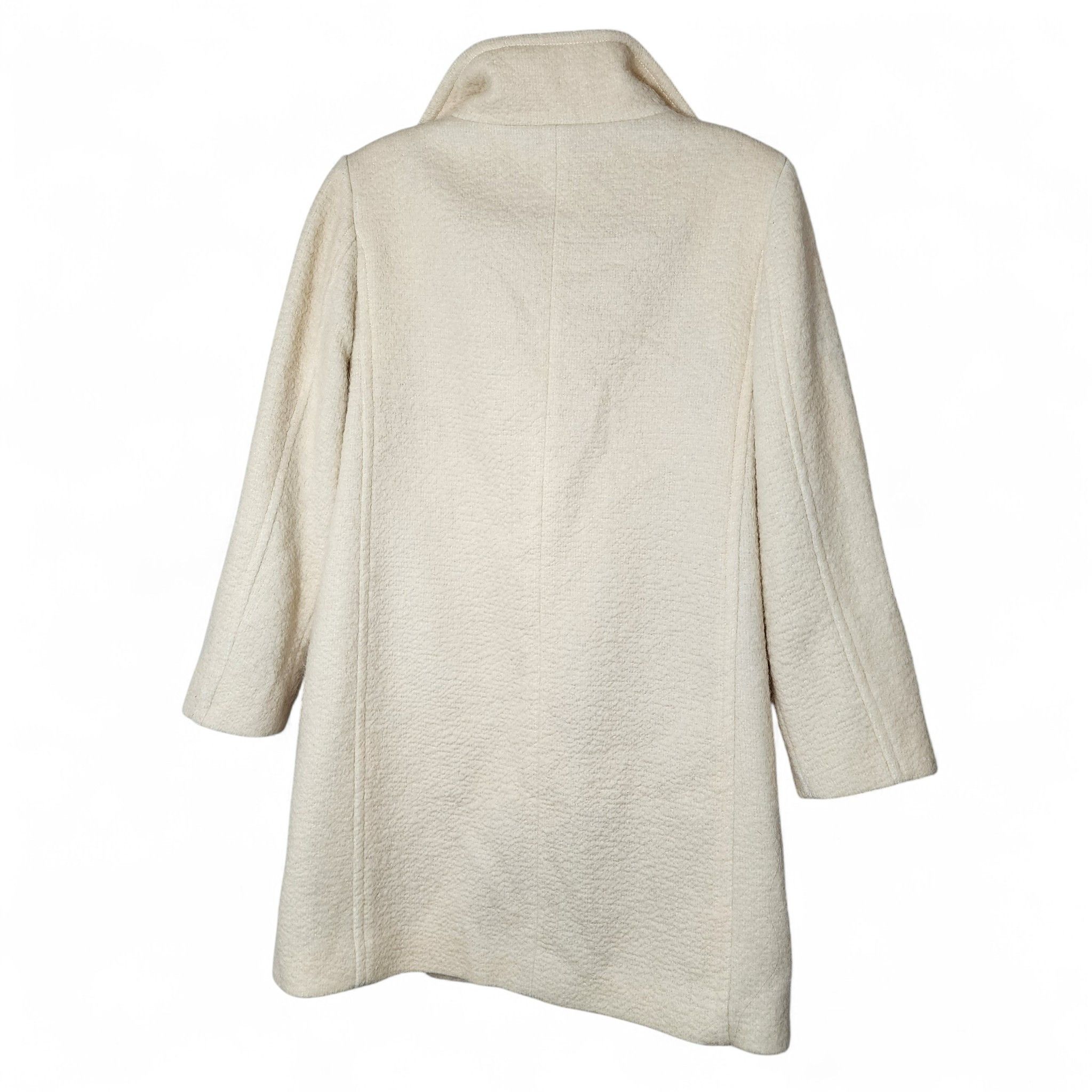 Cole Haan Ivory Alpaca Blend Jacket | Lined Winter Outerwear Size S / US 4 / IT 40 - 5 Thumbnail