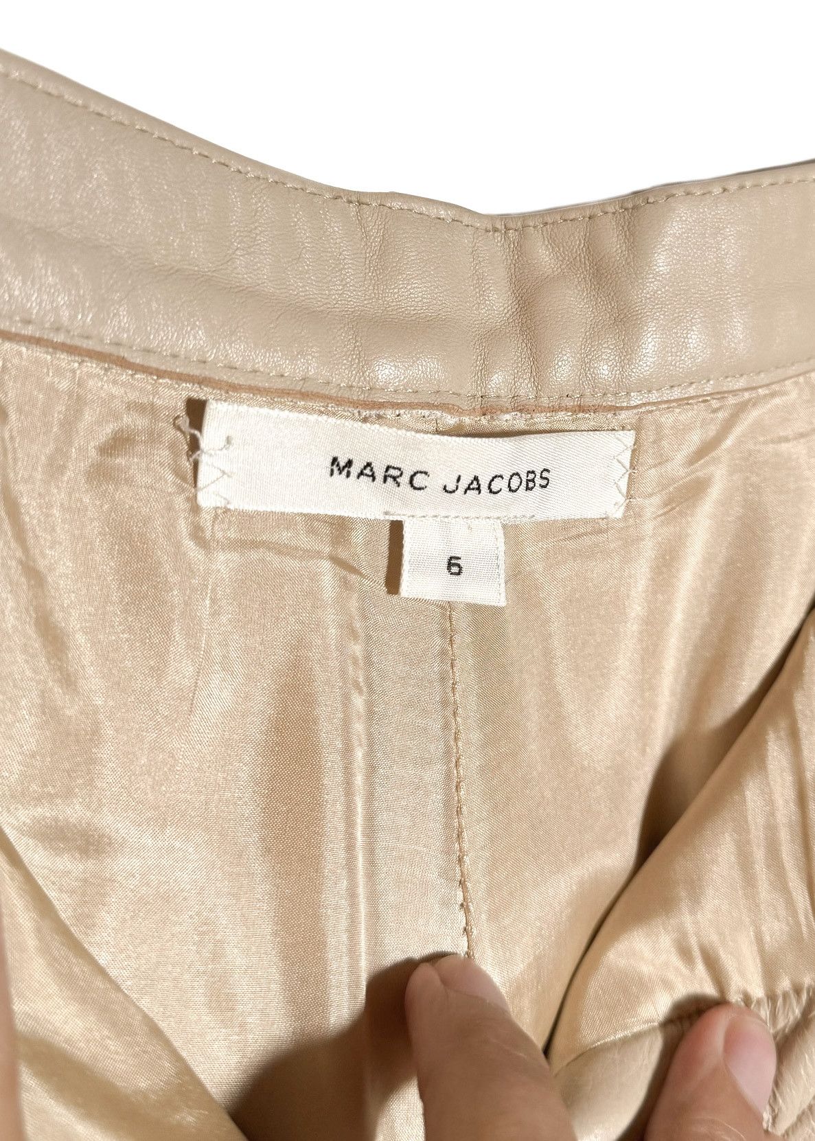 Marc Jacobs Marc Jacobs Vintage Stitch Pockets Beige Leather Trousers Size 28" / US 6 / IT 42 - 6 Thumbnail