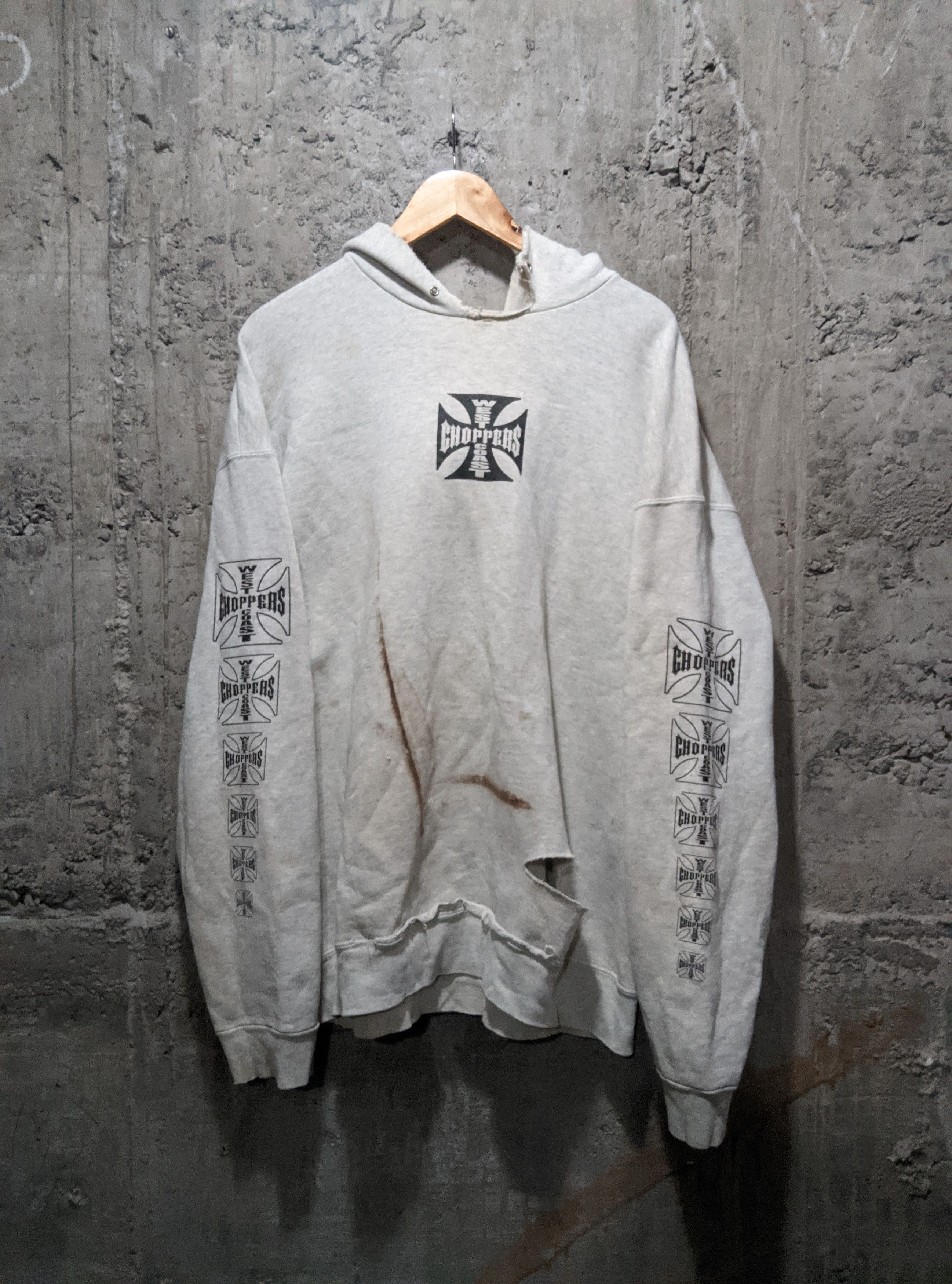 Vintage 90s destroyed westcoastchoppers erd wcc hoodie