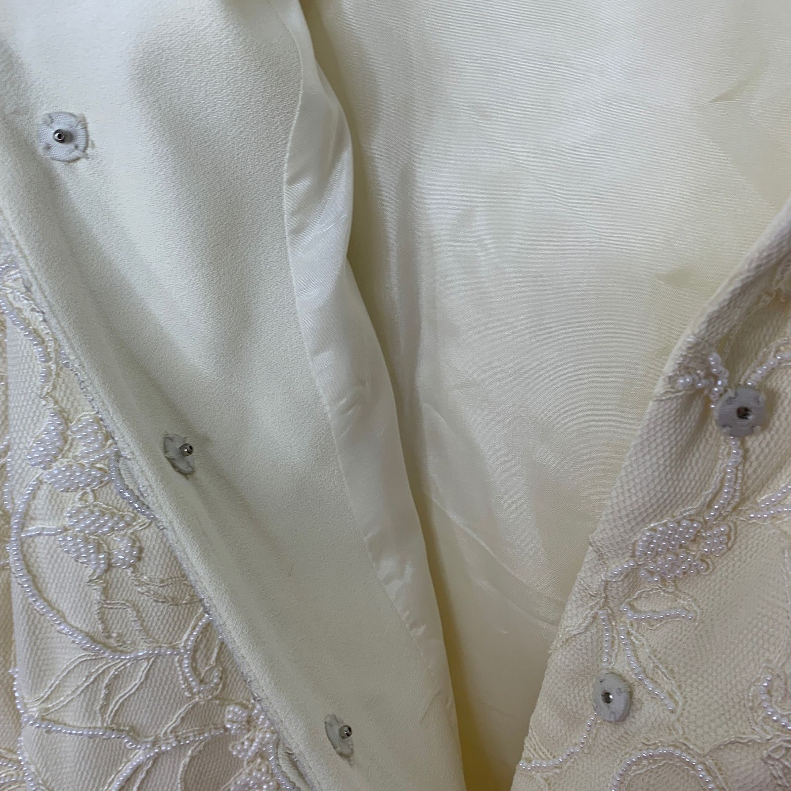 Vintage Vintage Marie St. Claire Beaded Jacket Blazer Cream Size 12 Size XL / US 12-14 / IT 48-50 - 4 Thumbnail