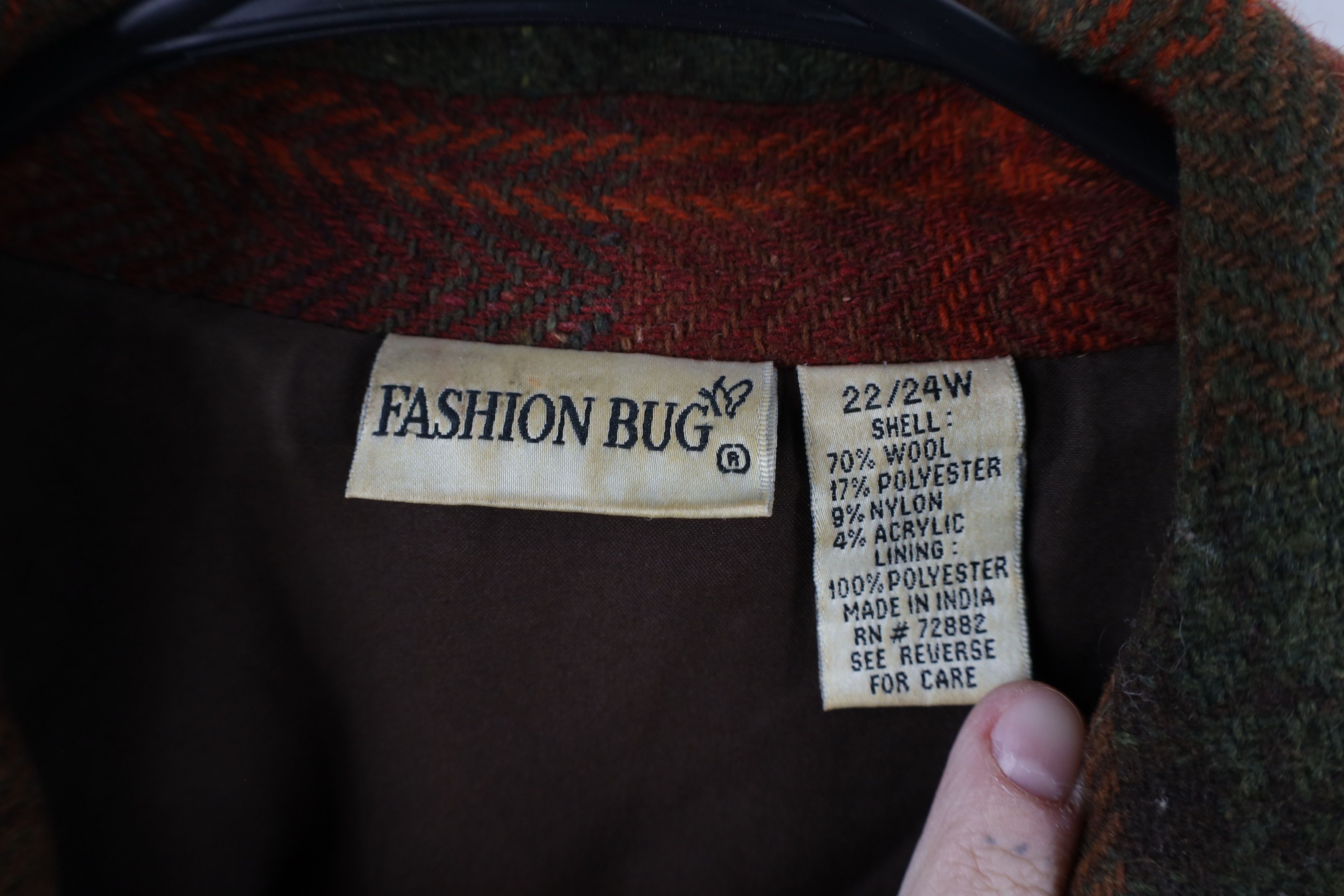Vintage Vintage 90s Streetwear Back Wool Tweed Bomber Jacket Plaid Size 3XL / US 20-22 - 7 Thumbnail