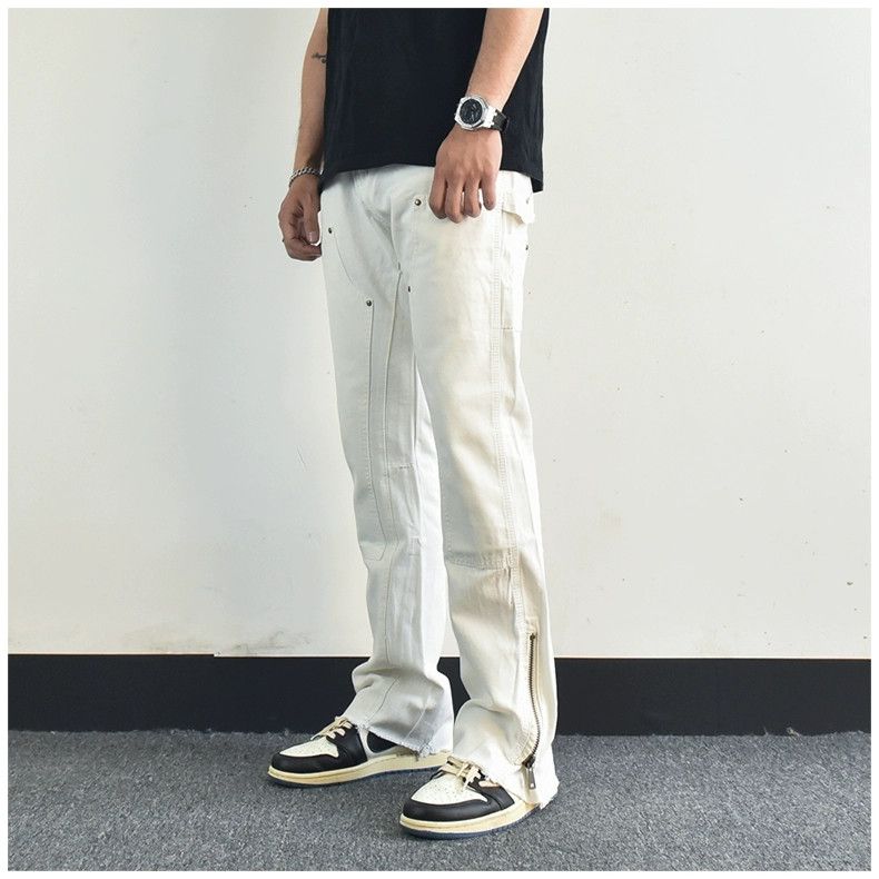 Designer × Japanese Brand × Vintage skate hiphop zipper carpenter flared pants Size US 32 / EU 48 - 1 Thumbnail