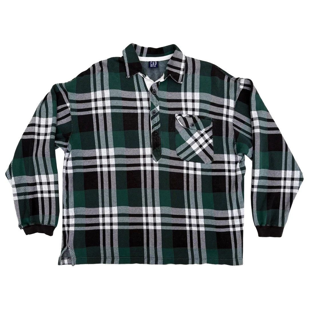 Gap Gap 1990 90s Vintage Tartan L/S Grunge Button Flannel Shirt Size US S / EU 44-46 / 1 - 1 Thumbnail
