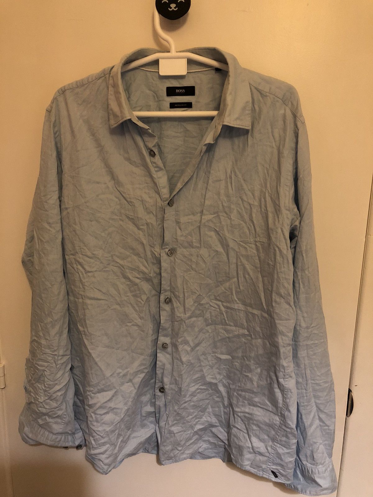 Hugo Boss × Vintage Light blue Hugo Boss shirt Size US XL / EU 56 / 4 - 1 Thumbnail