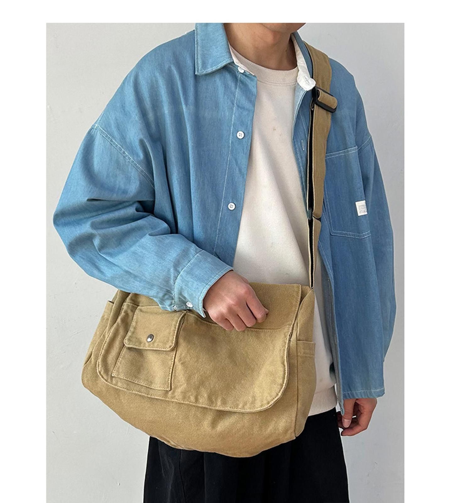 Stylish Canvas Messenger Bag - Durable & Chic in Brown, Women's