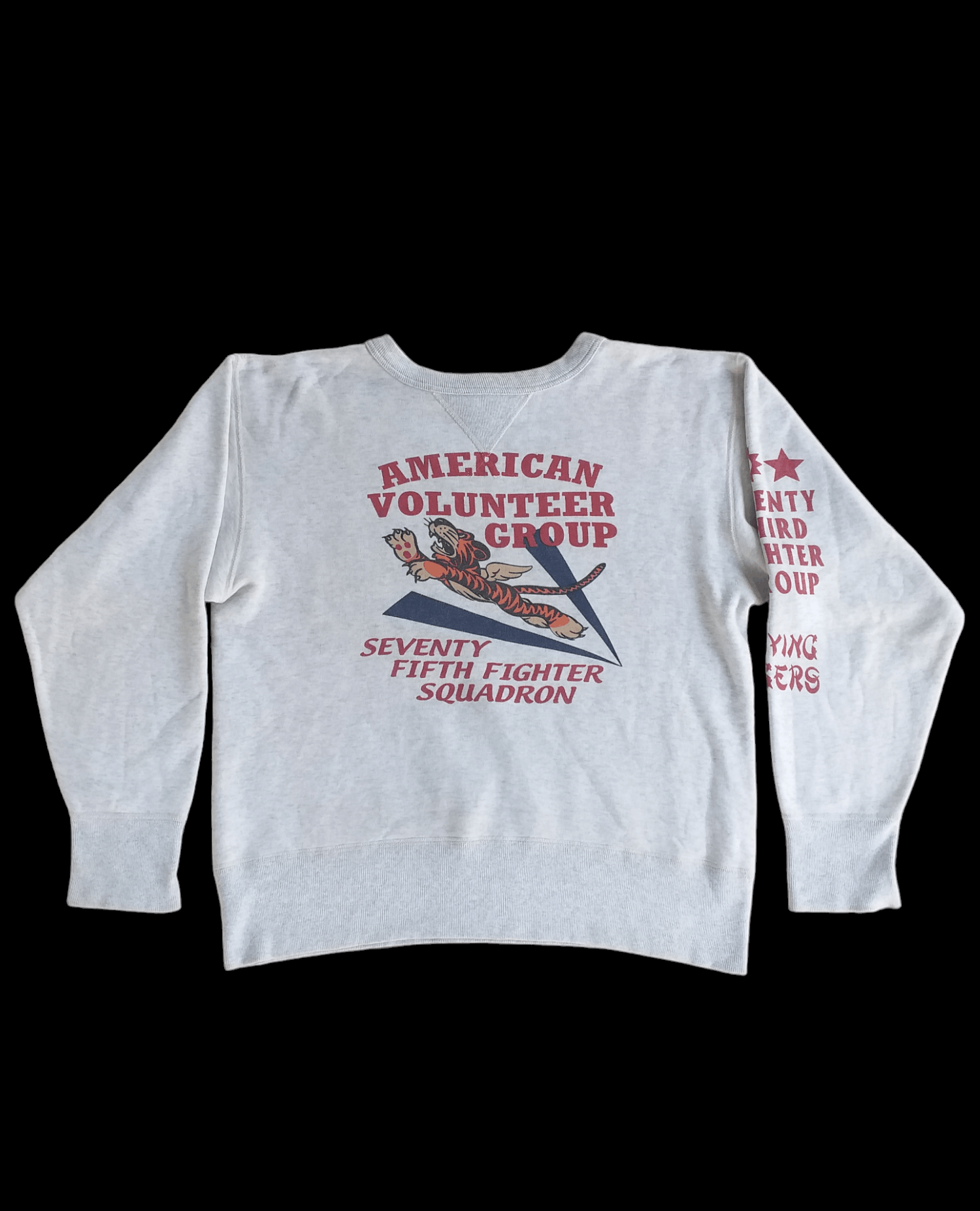 image of Buzz Ricksons 'flying Tigers' Loopwheel Sweatshirts in S Grey, Men's (Size Medium)