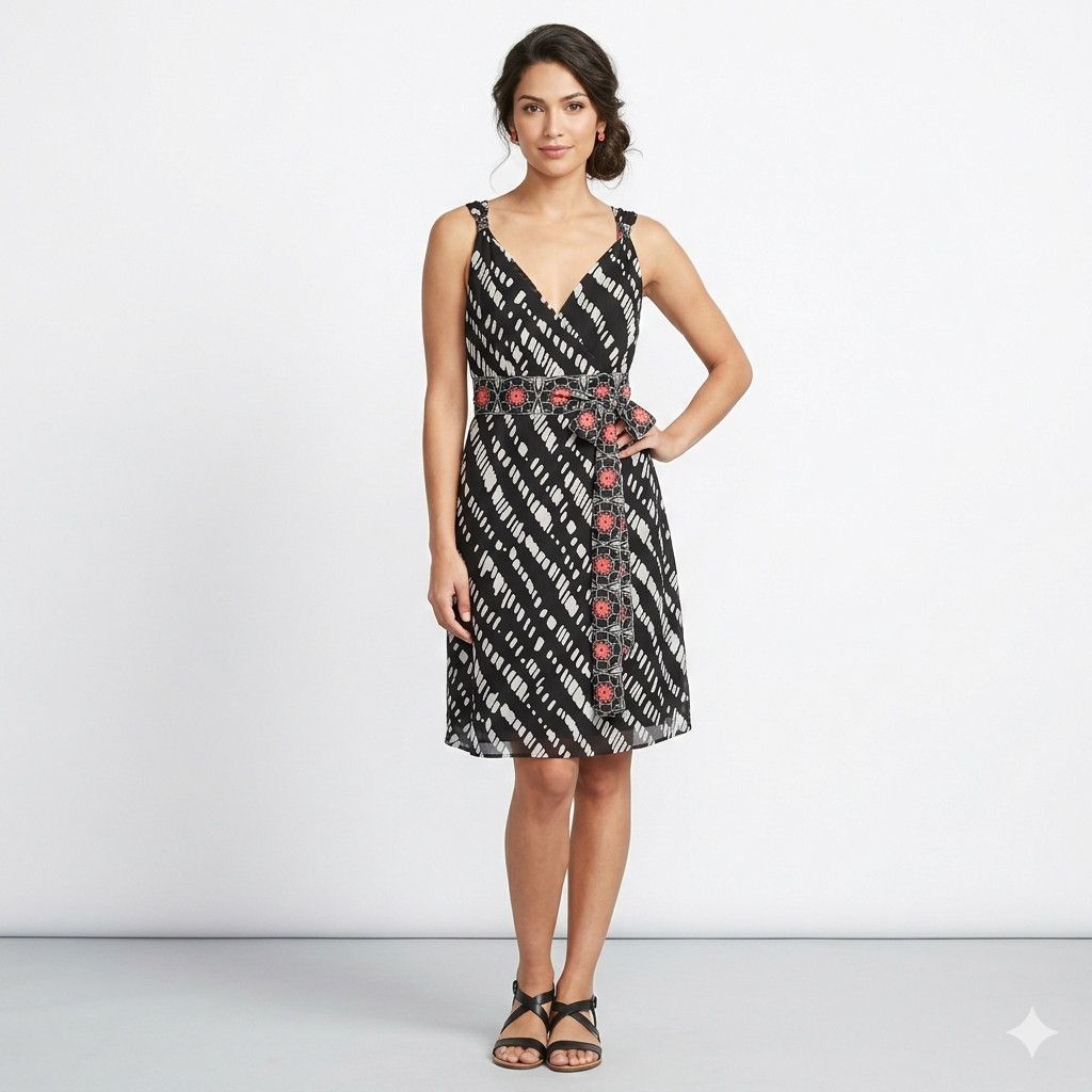 Other Axcess Size L Dress Belted Waist Sleeveless Bias Size L / US 10 / IT 46 - 8 Thumbnail
