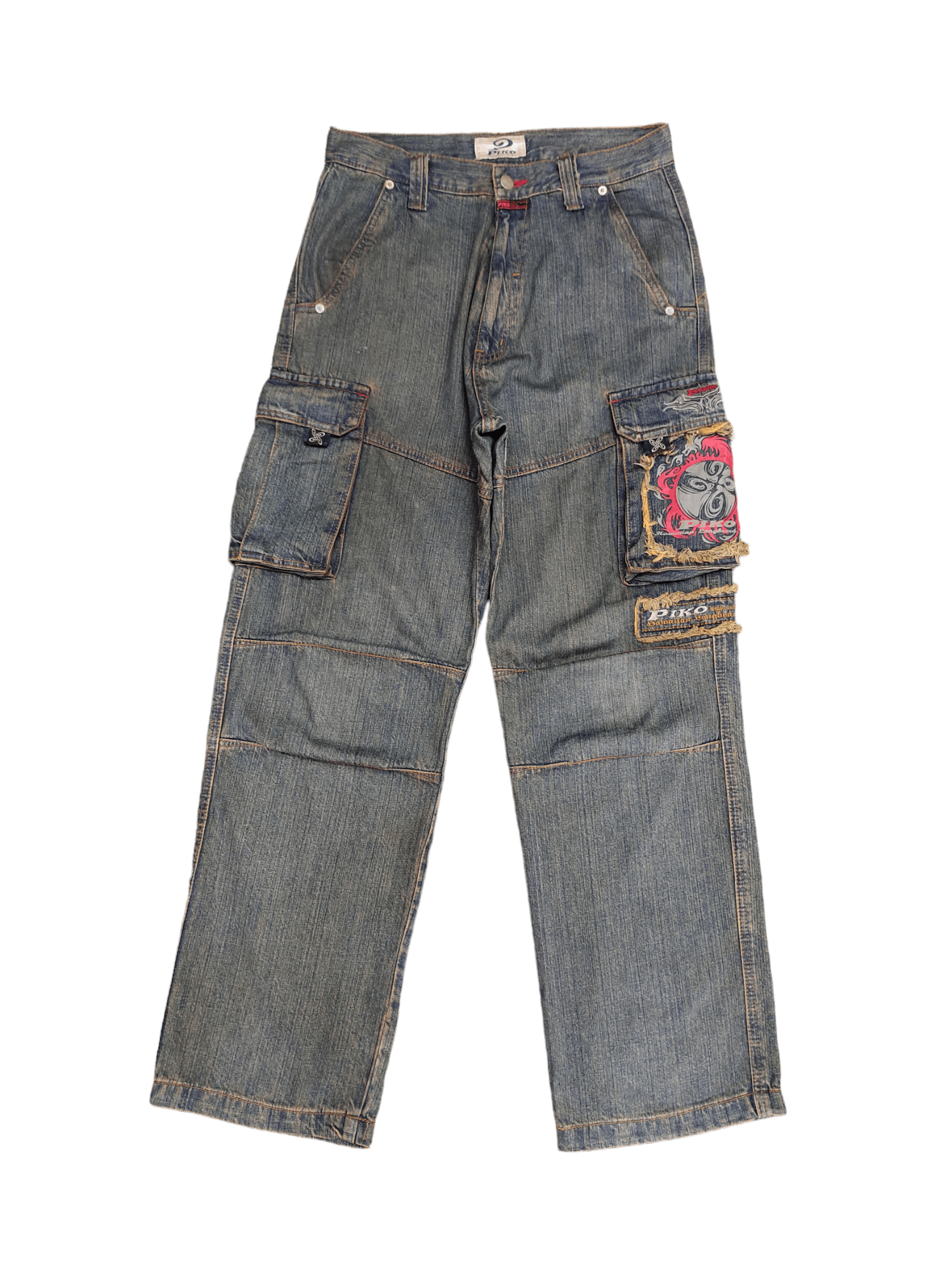 Vintage Piko Cargo Wide Leg Denim Y2k Jnco Baggy Jeans Size US 30 / EU 46 - 2 Thumbnail