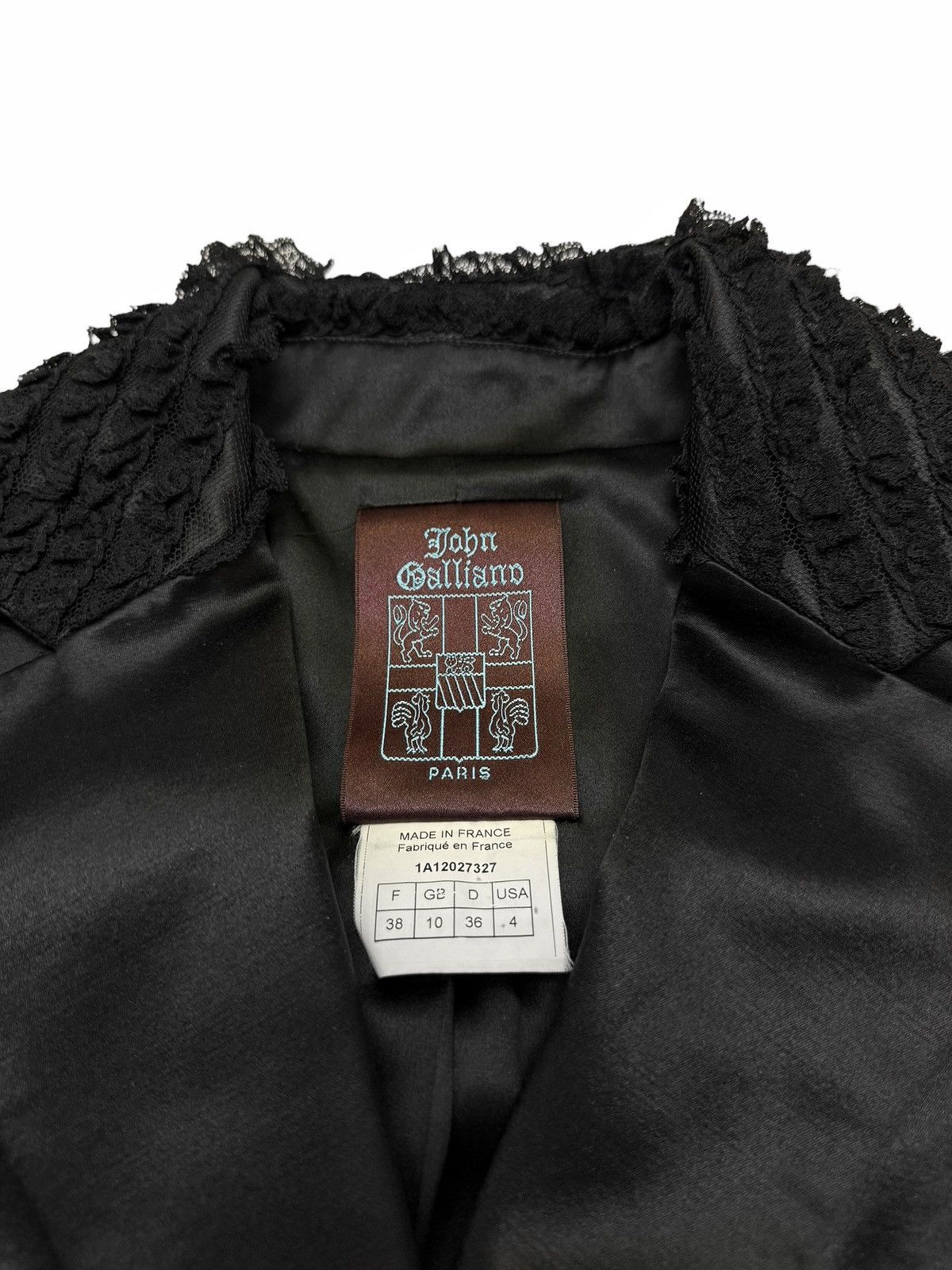 John Galliano 2001 Silk Satin Wool Frill Blazer Size S / US 4 / IT 40 - 3 Thumbnail