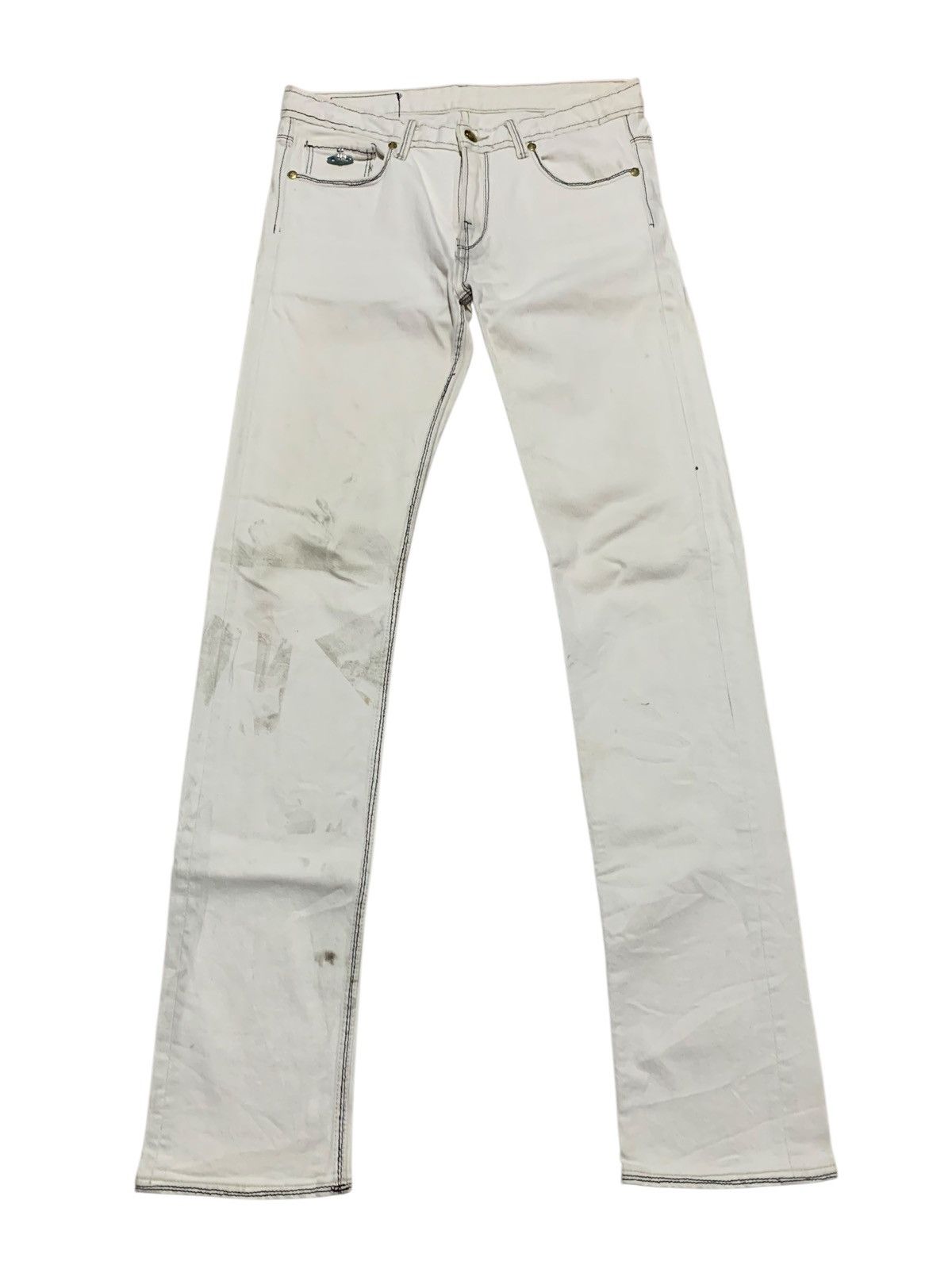 Vivienne Westwood Vivienne Westwood Man contrast stitch slim denim dior style Size US 32 / EU 48 - 1 Thumbnail