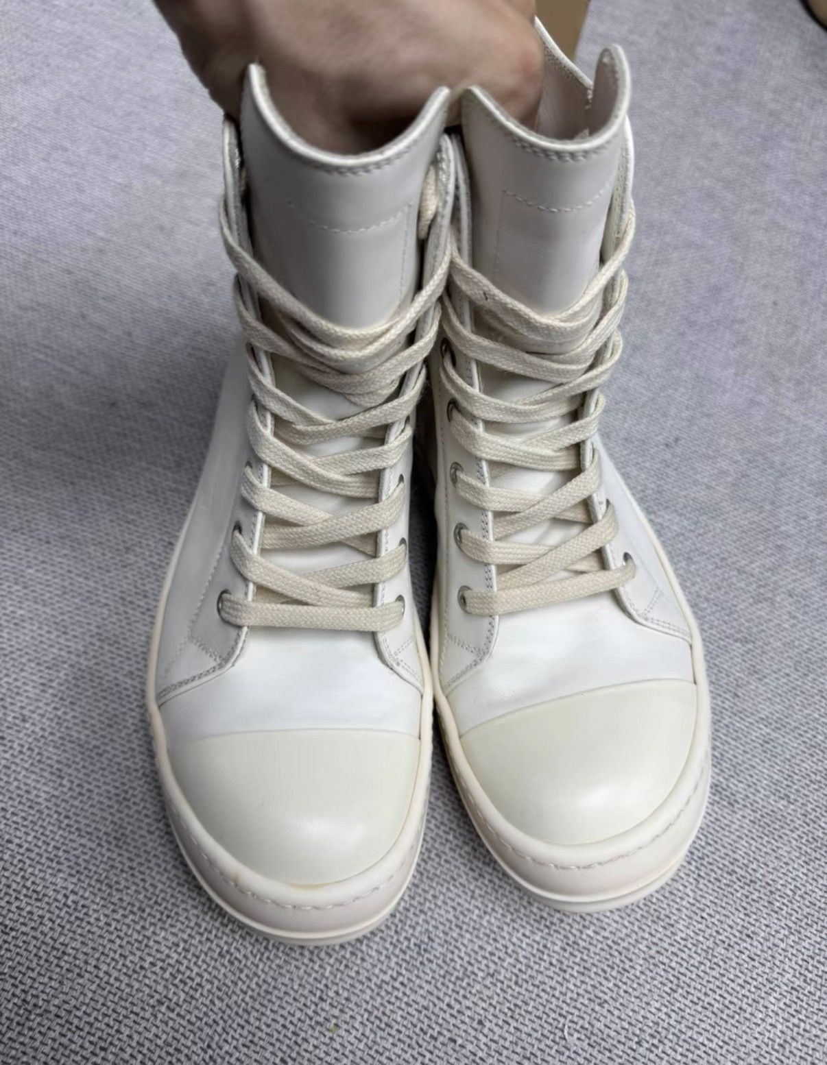 Rick Owens Rick Owens RO Main Line Milk White Leather Mega Converse K37 Size US 6.5 / IT 36.5 - 7 Thumbnail