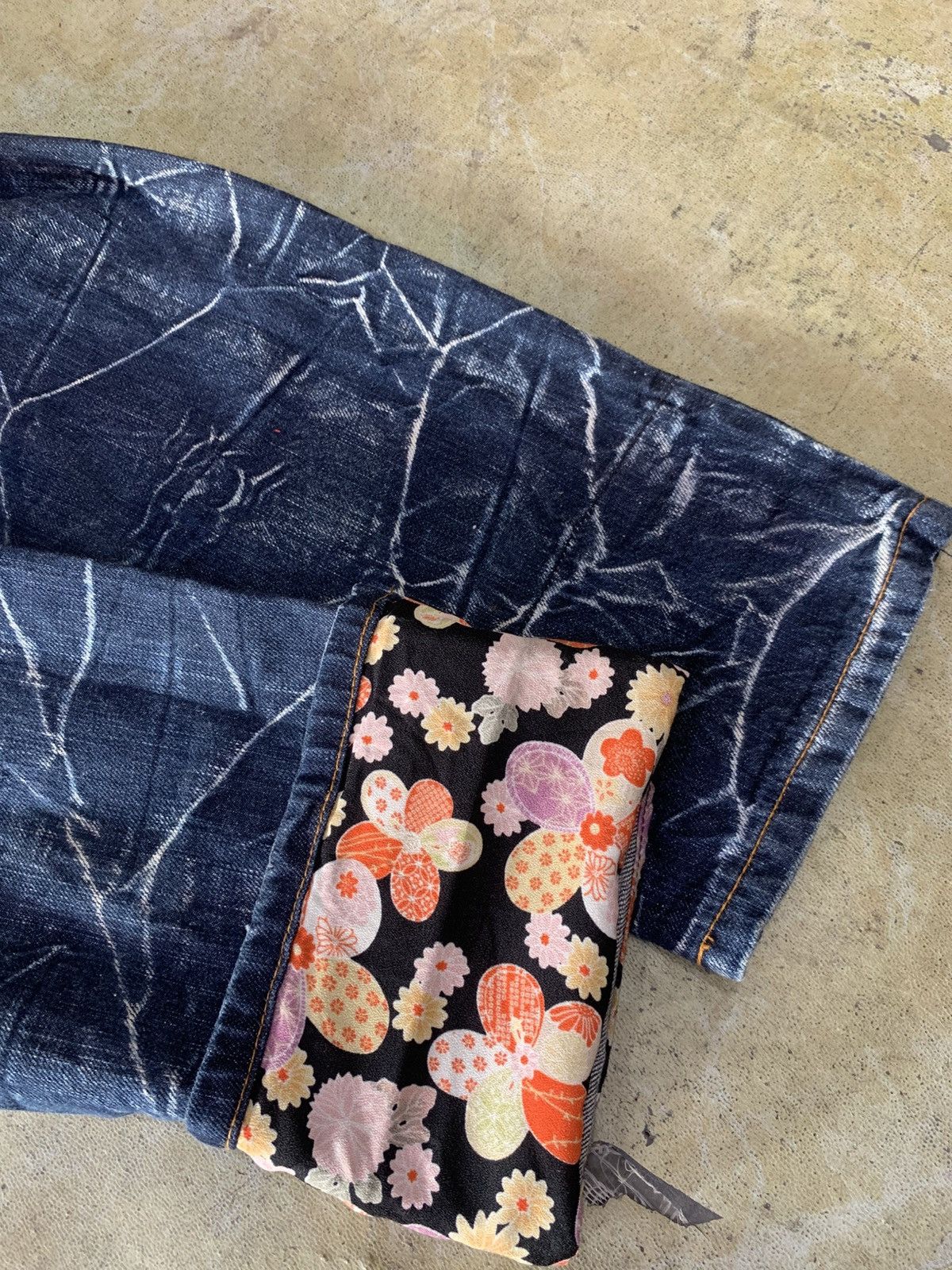Japanese Brand Jeans Denim, Double Waist Embroidered Floral Print Size M Size 30" / US 8 / IT 44 - 11 Thumbnail