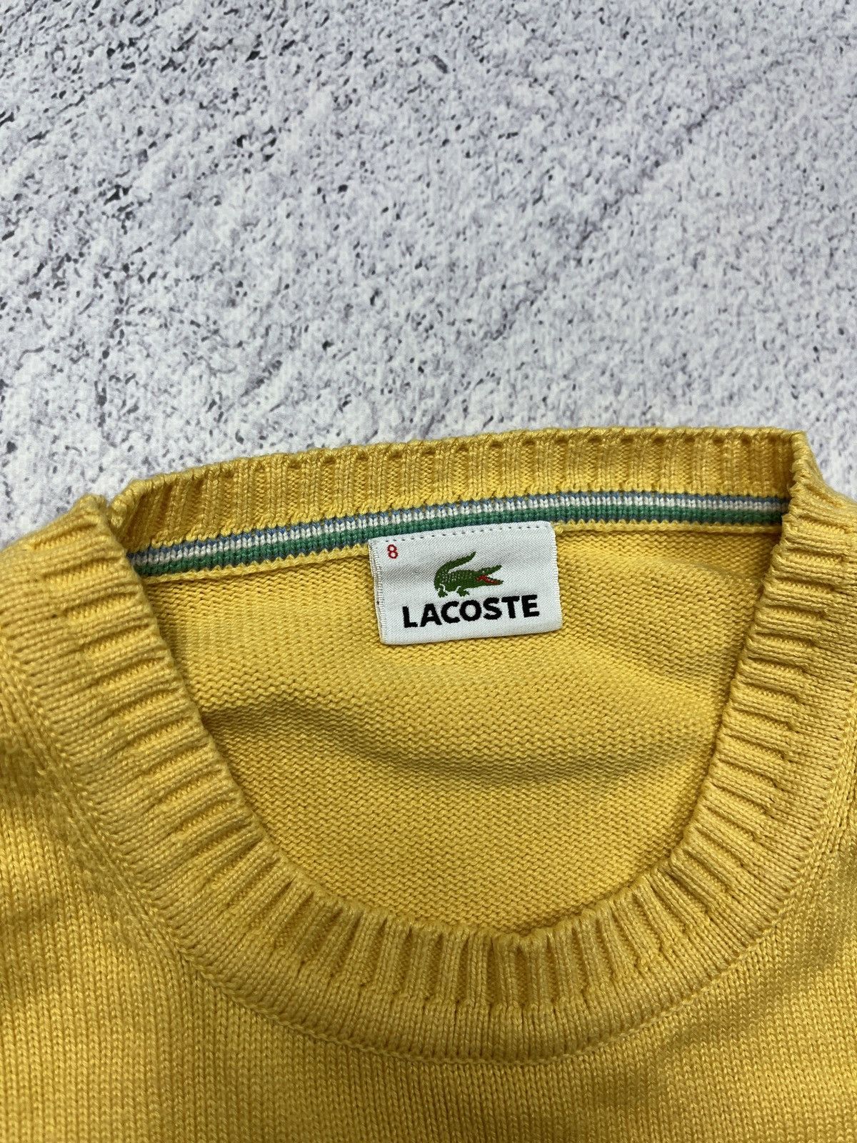 Lacoste × Vintage Lacoste Vintage Sweater Knit Casual Yellow 90s Hype Rare Size US XL / EU 56 / 4 - 6 Thumbnail