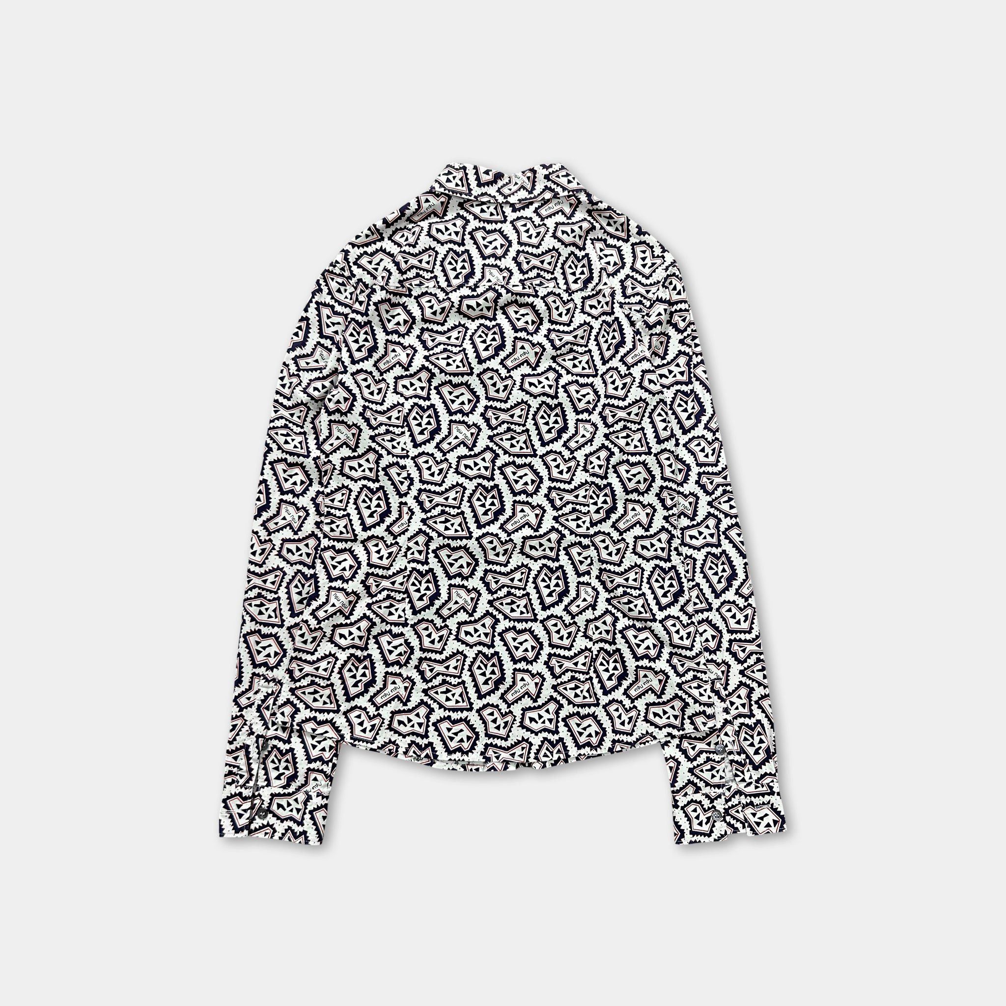 Miu Miu Miu Miu Geometric Pattern Printed Shirt Size US XS / EU 42 / 0 - 5 Thumbnail