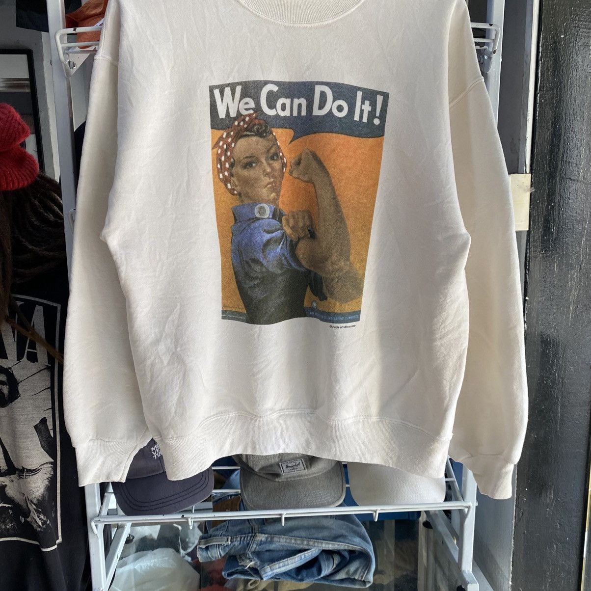Jerzees × Vintage Vintage Rosie The Reveter We Can Do It Sweatshirts Like New Size US L / EU 52-54 / 3 - 4 Thumbnail
