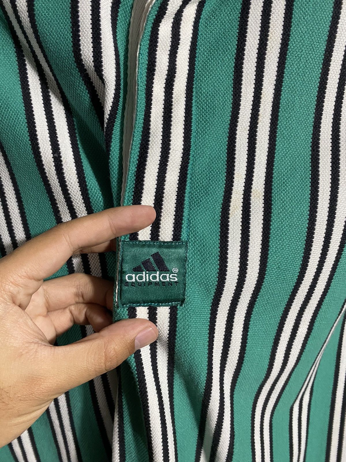 Adidas × Vintage Vintage Adidas Equipment Striped Polo Shirt size S Size US S / EU 44-46 / 1 - 6 Thumbnail