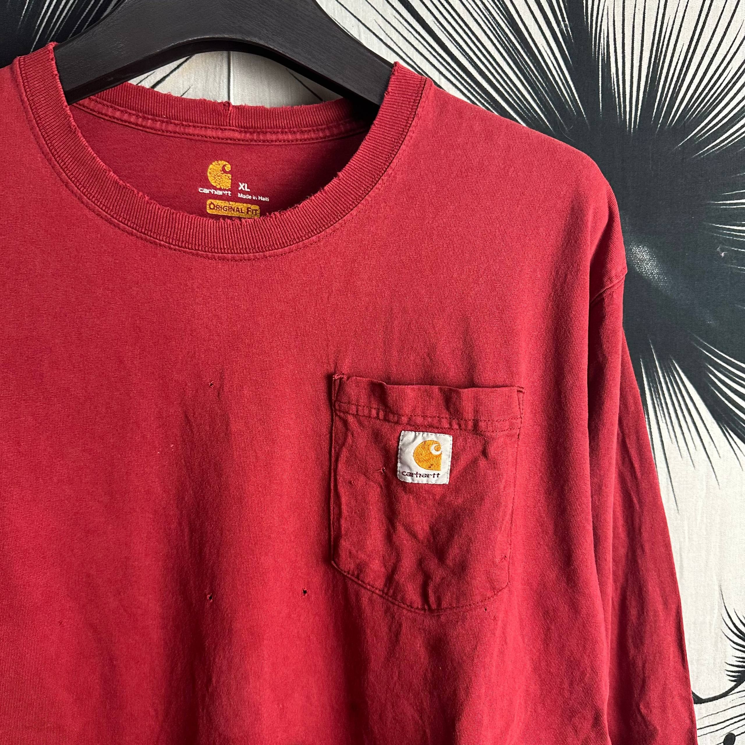 Vintage Vintage Carhartt Distressed Sun Faded Pocket L/S Size US XXL / EU 58 / 5 - 2 Thumbnail