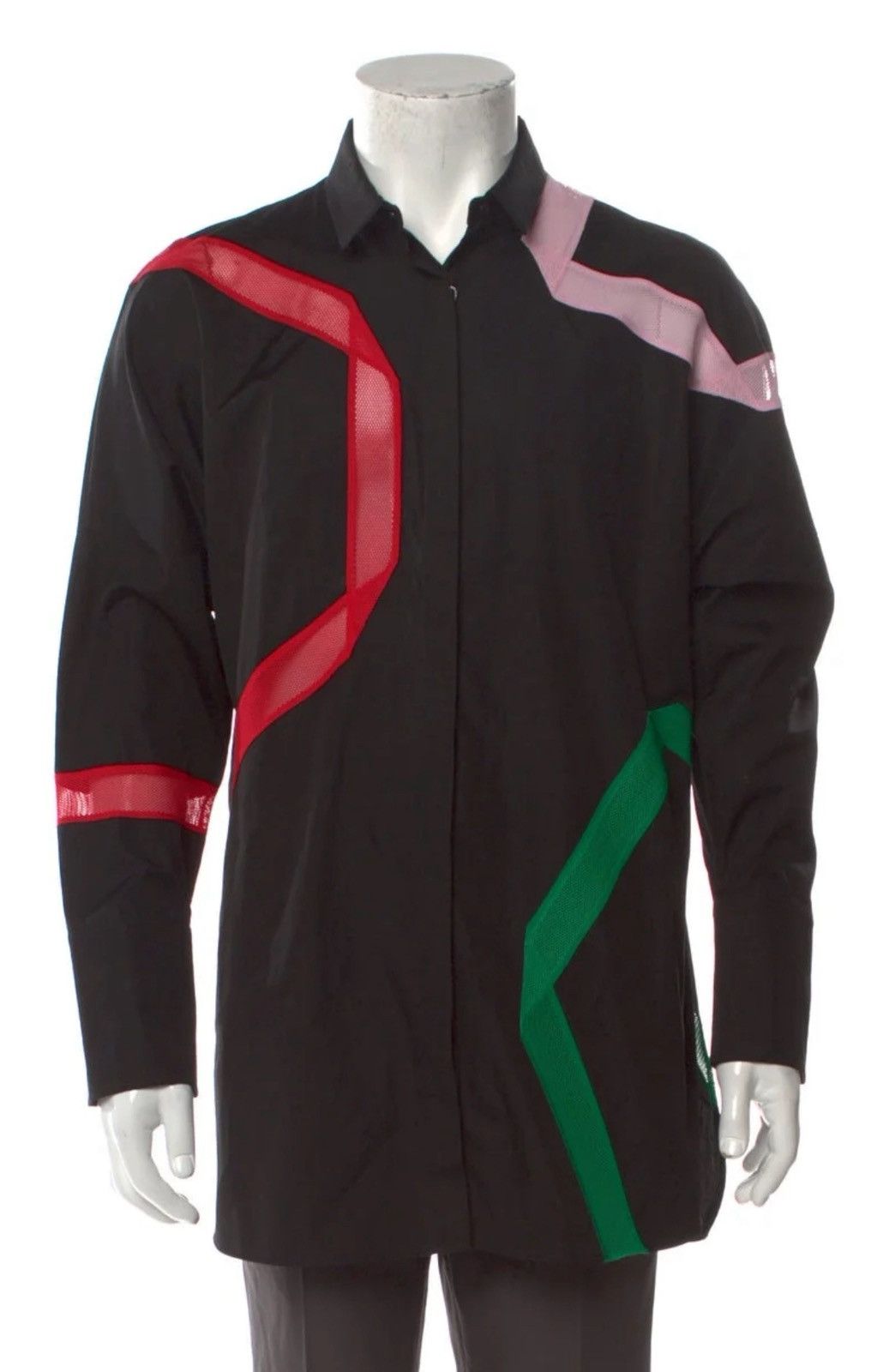 Akris Akris Punto Colorblock Pattern Long Sleeve Shirt Size L / US 10 / IT 46 - 1 Thumbnail