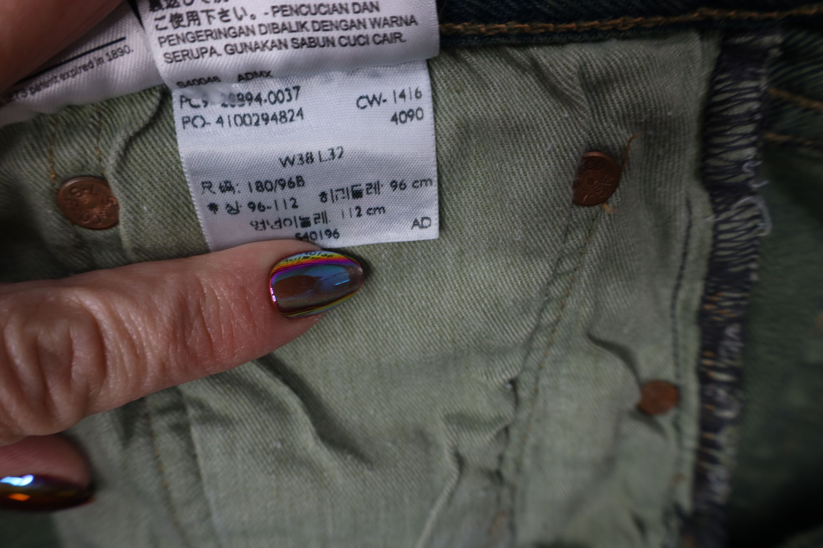 Levi's Y2K Levis 501xx CT Taper Button Fly Original Fit Jeans Green Size US 38 / EU 54 - 8 Thumbnail