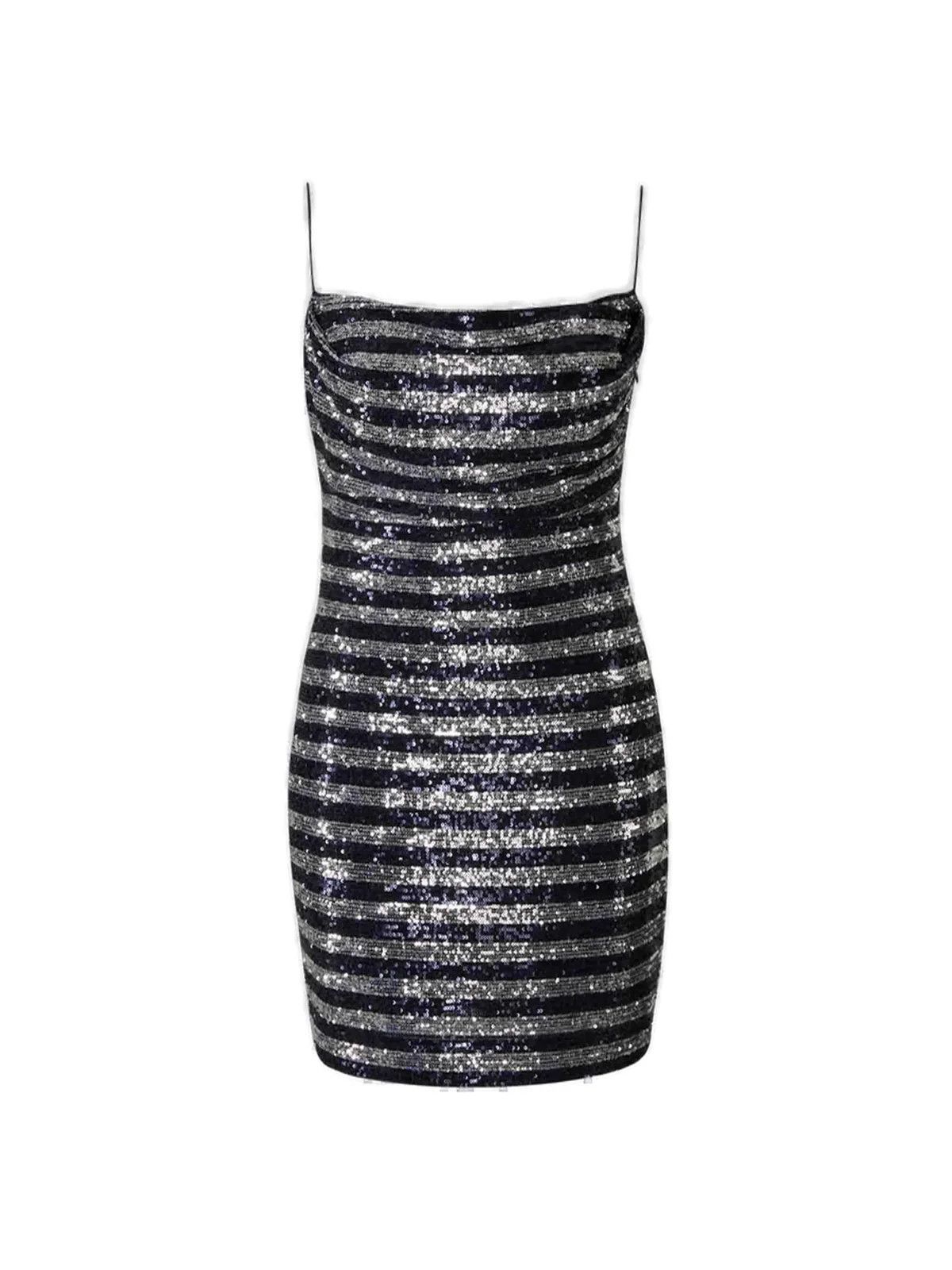 Balmain o1y0525 Mini Dress in Silver/Black Size S / US 4 / IT 40 - 1 Thumbnail