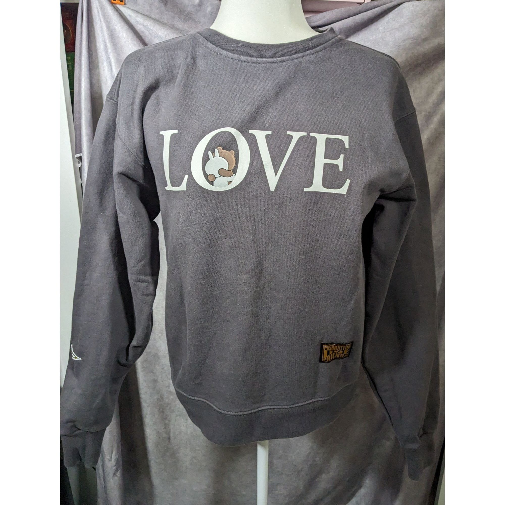 Other Pushbutton Line Friends Grey Love Sweatshirt Size Small Size US S / EU 44-46 / 1 - 12 Thumbnail