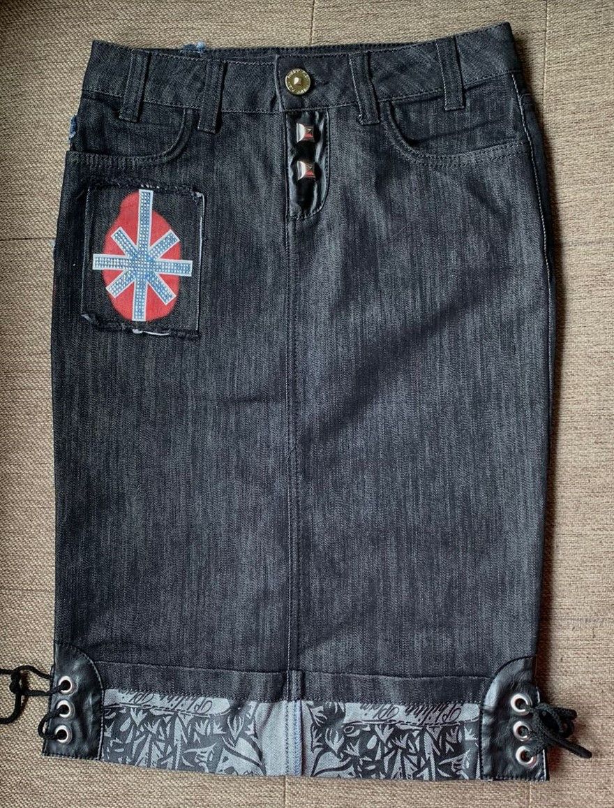 Philipp Plein midi denim skirt