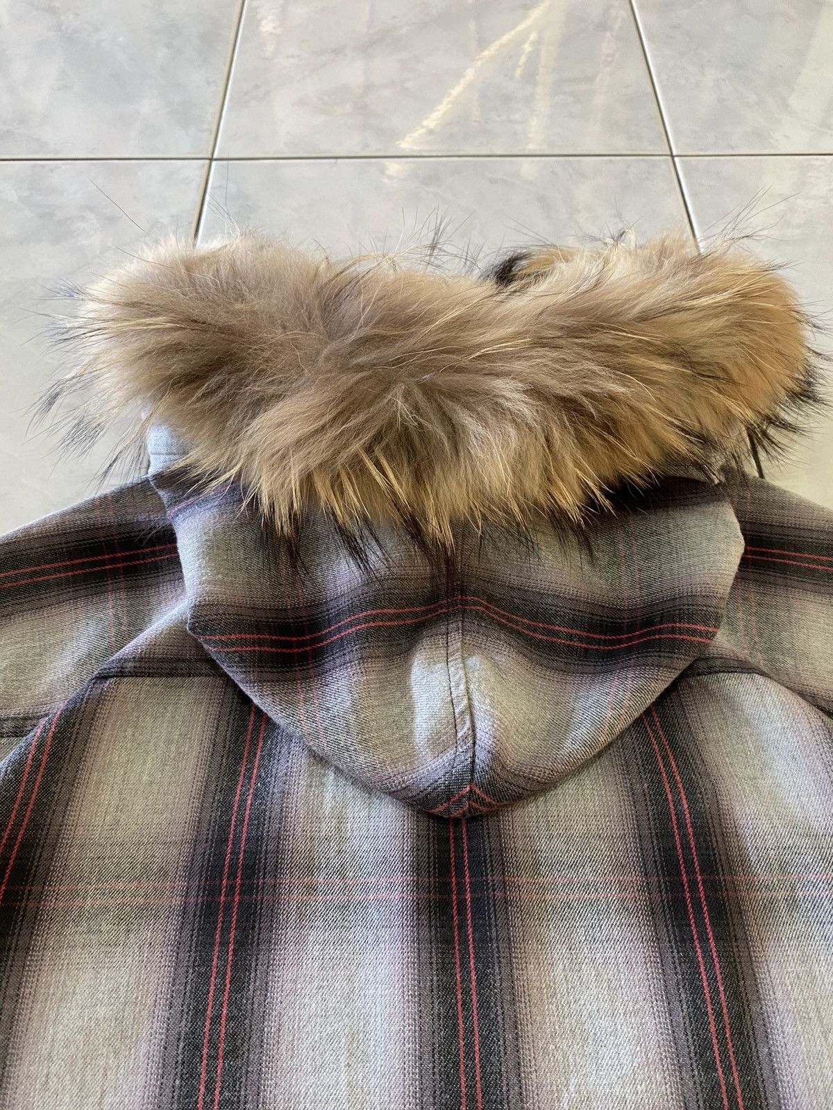 Japanese Brand Fur Net Man Slim Fit Classic Grey Plaid Hoodie Full Zip Size US L / EU 52-54 / 3 - 9 Thumbnail