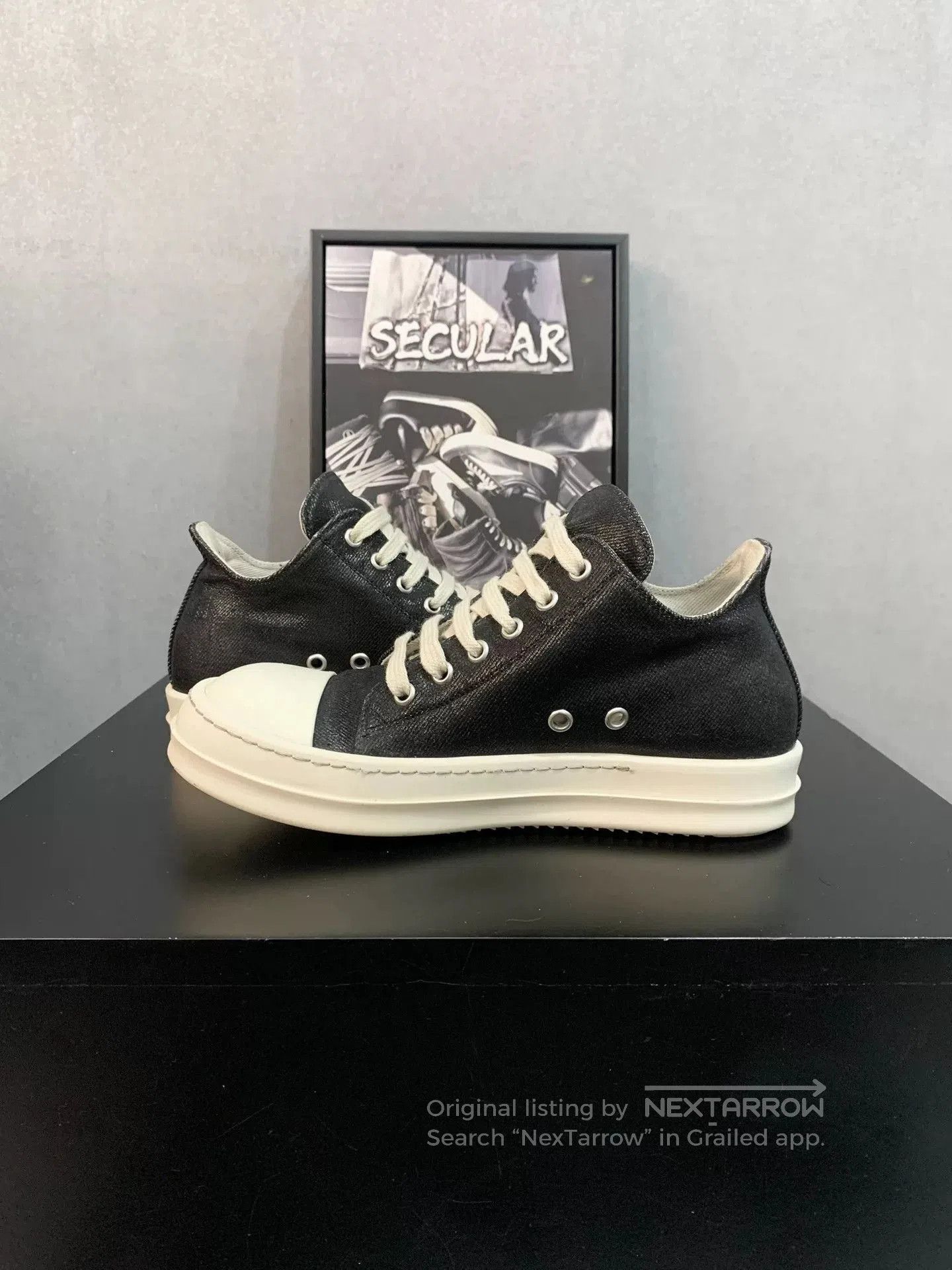 Rick Owens Rick Owens Low-Top Waxed Sneakers. Size US 5 / IT 35 - 6 Thumbnail