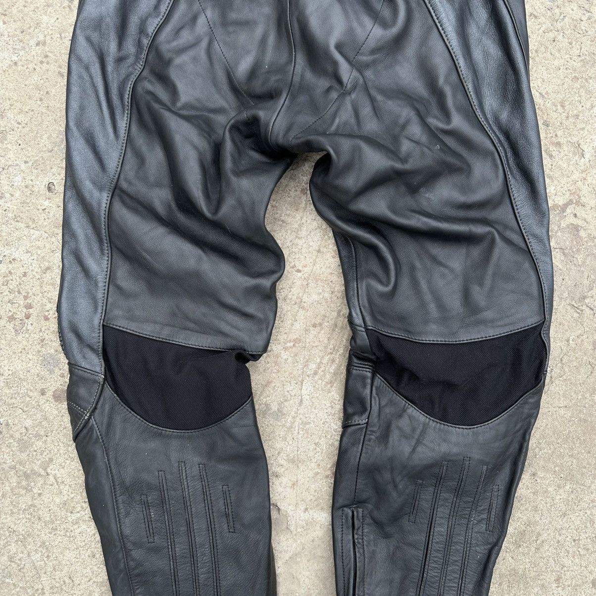 Genuine Leather × Japanese Brand Vintage Japanese Style Moto Leather Pants Crazy Fit Y2K Size US 30 / EU 46 - 10 Thumbnail