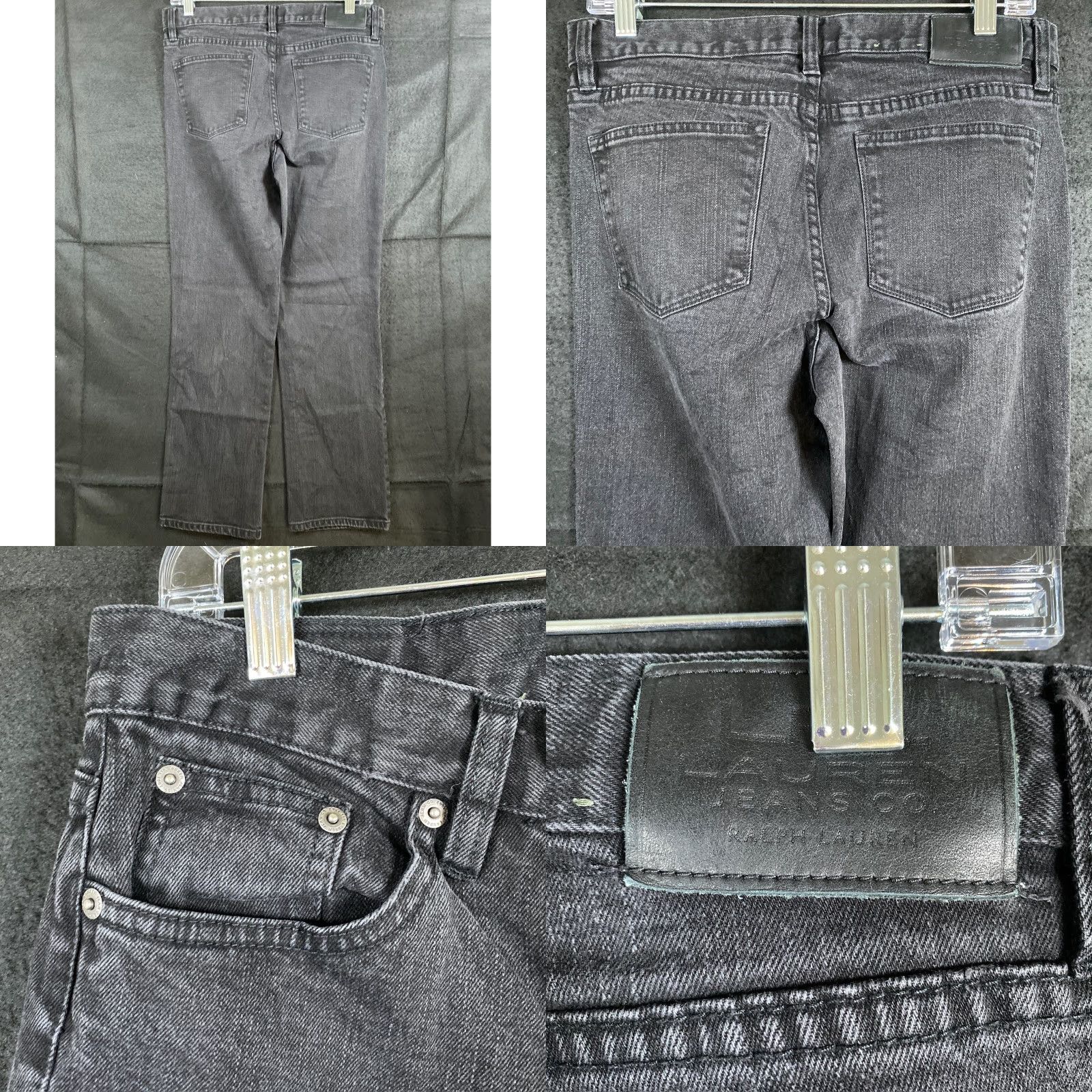 Ralph Lauren Lauren Ralph Lauren Jeans Black Denim Straight 8 Womens Regular High Rise 30 Inseam Cotton Spandex Stretch 5-Pocket Easy Care Size 30" / US 8 / IT 44 - 8 Thumbnail