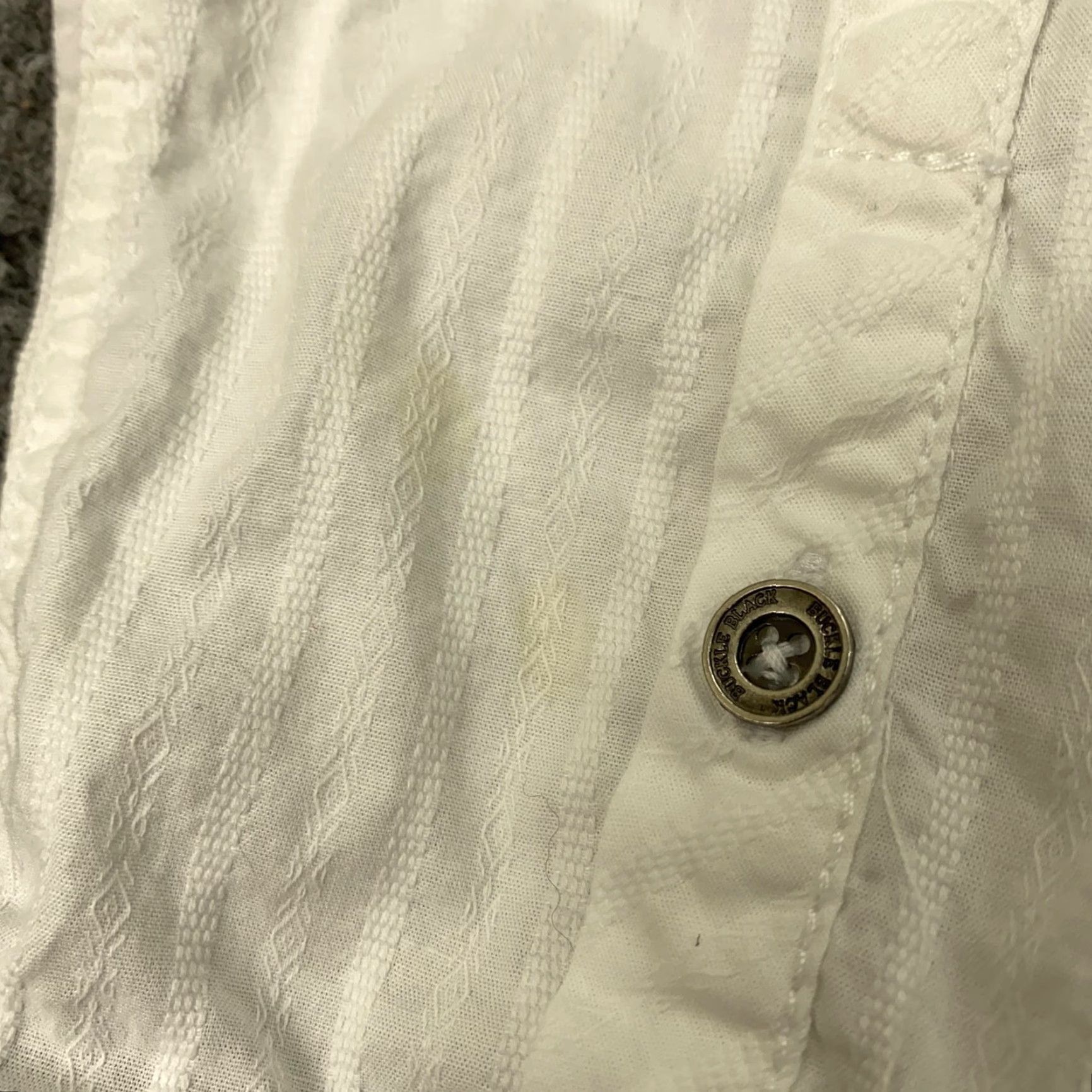 Buckle Black VINTAGE Buckle Black Men's Shirt XL White Slim Fit Western Snap Button Casual Striped 90s Size US XL / EU 56 / 4 - 3 Thumbnail