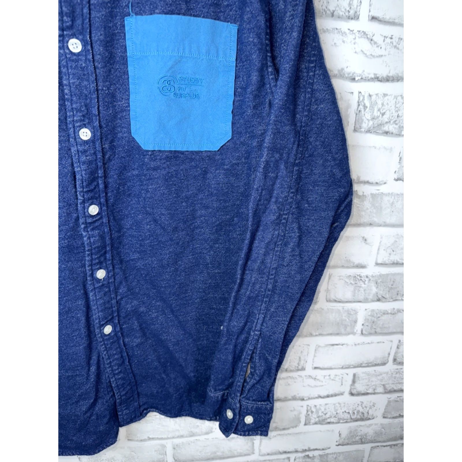 Vintage VINTAGE Stussy Blue Long Sleeve Button-Down Shirt Mens M Size US M / EU 48-50 / 2 - 4 Thumbnail
