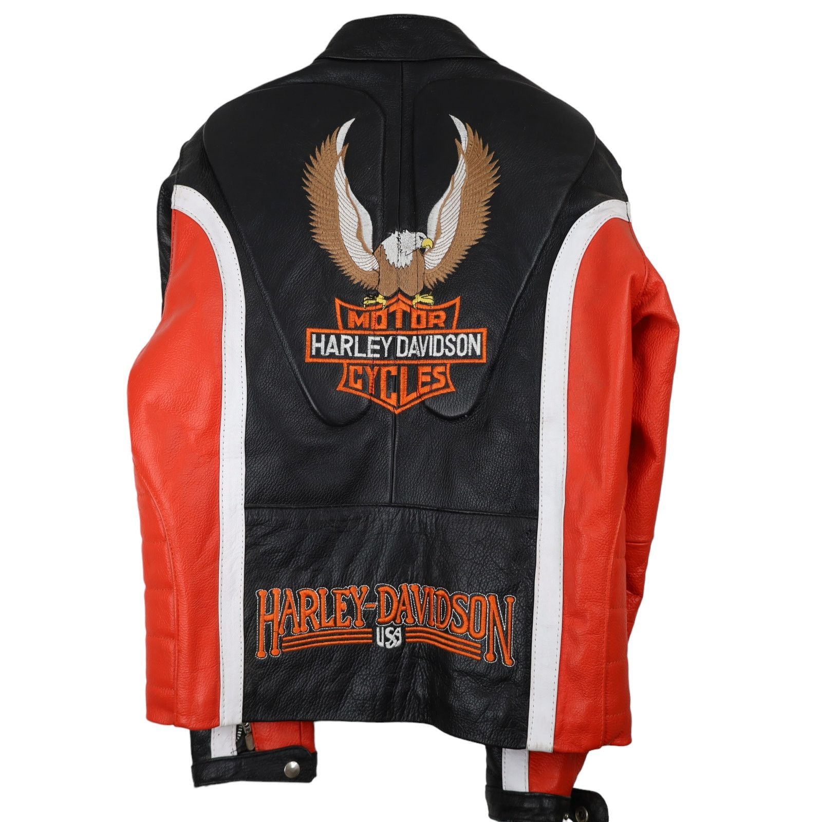 Harley Davidson × Vintage Vintage Harley Davidson Heavily Branded Leather Ridin Jacket Size L / US 10 / IT 46 - 8 Thumbnail