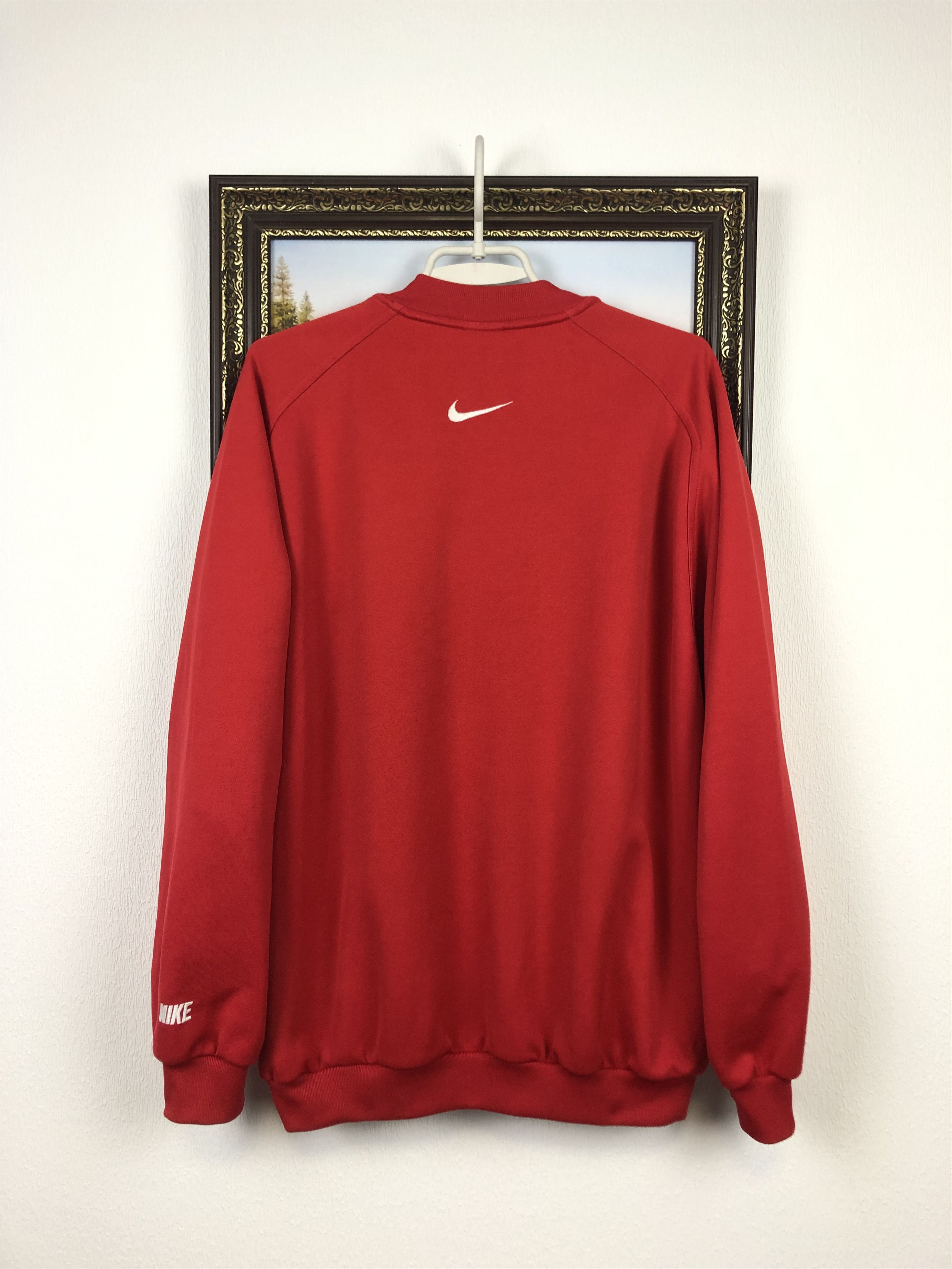 Nike Vintage Nike Sweatshirt Big Swoosh Rare Red Hype Size US M / EU 48-50 / 2 - 13 Thumbnail