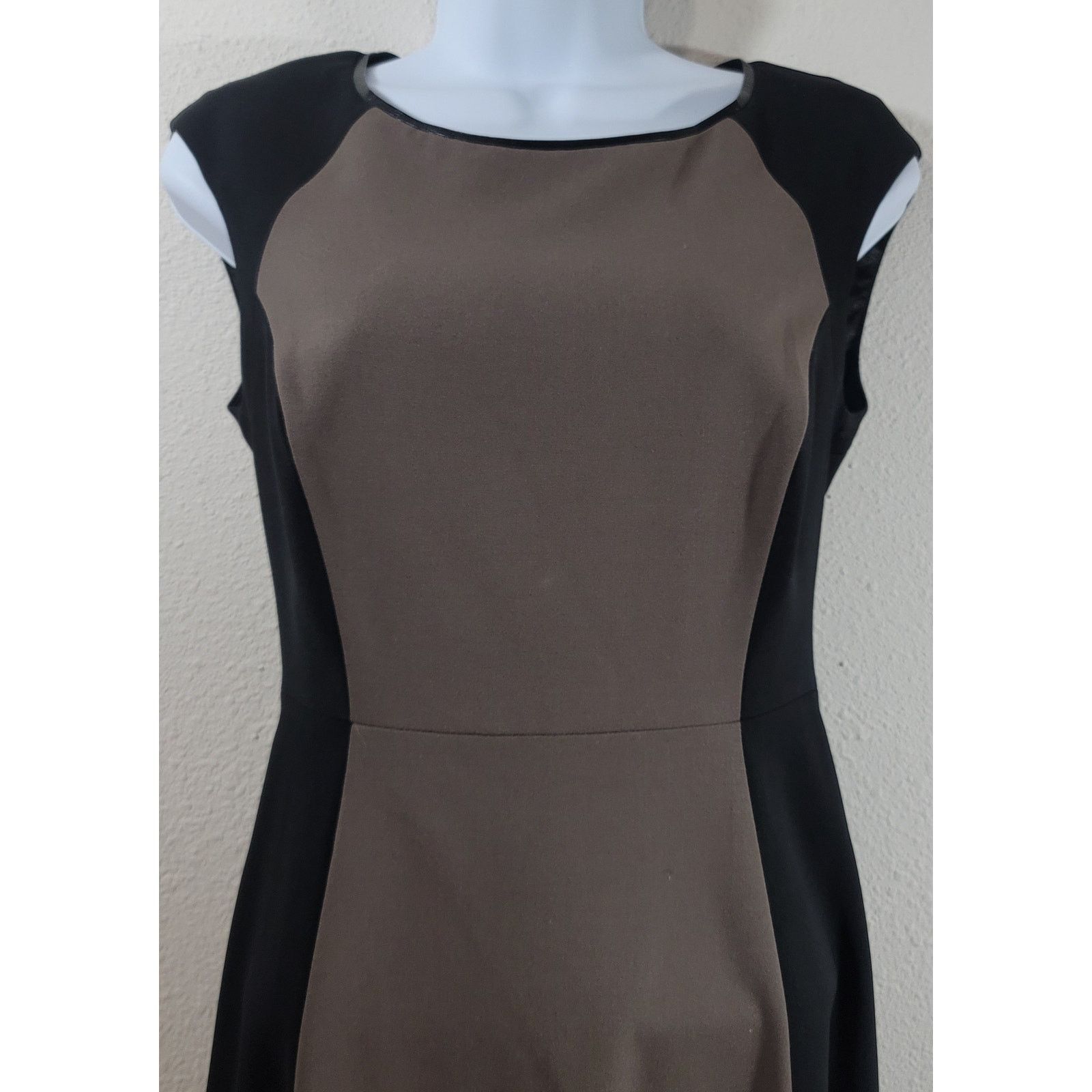 Other T Tahari Black Brown Color Block Sheath Dress 2 Soft Size XS / US 0-2 / IT 36-38 - 6 Thumbnail