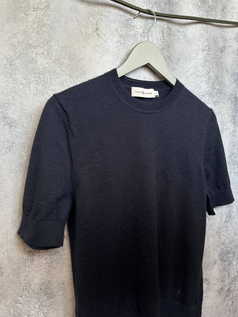 Tory Burch Tory Burch 100% Cashmere Short Sleeve Sweater Top Navy Blue Size L / US 10 / IT 46 - 4 Thumbnail