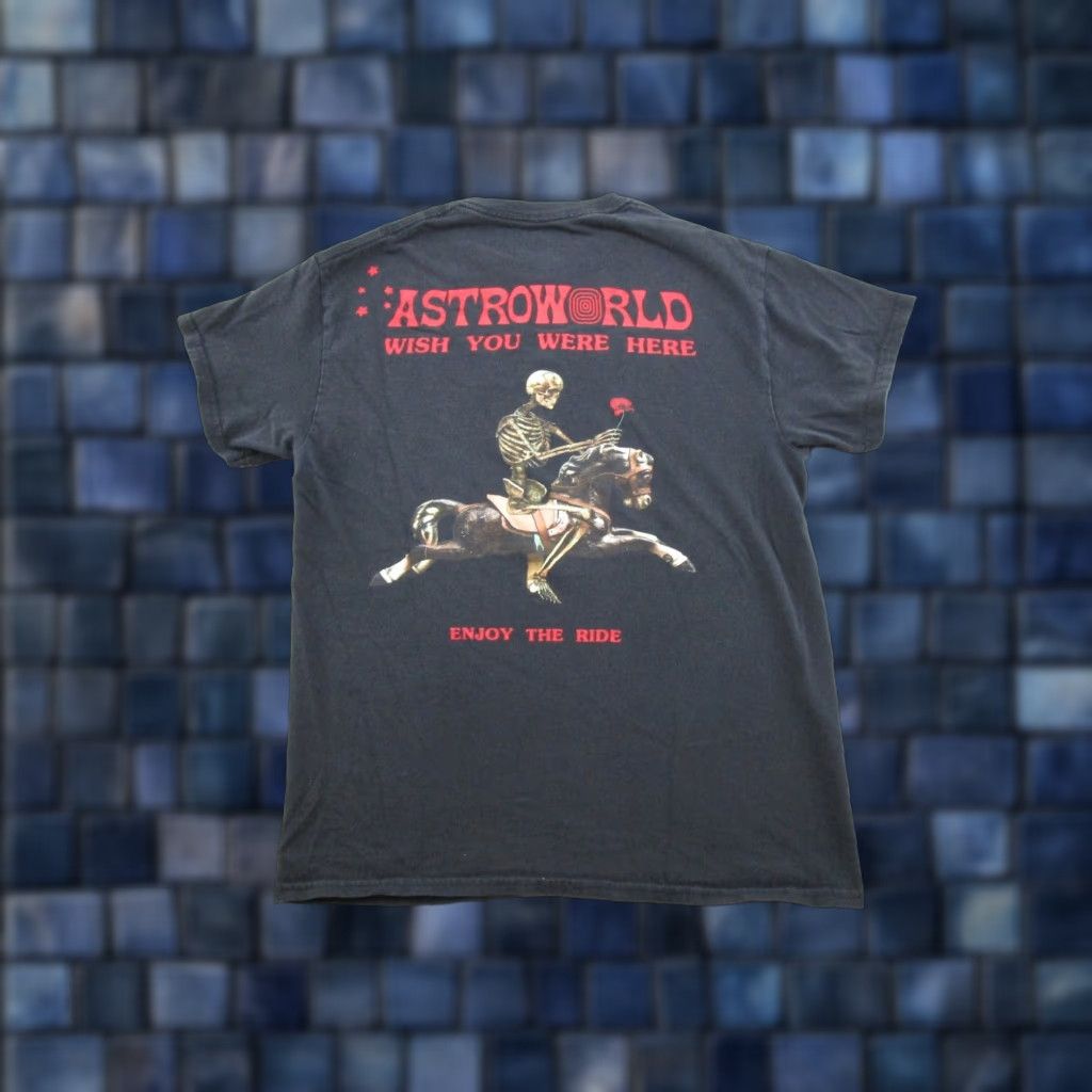 Hereu Astroworld Shirt Mens M Black Graphic Tour Skull Rose Gothic Music Concert T-Shirt Size US M / EU 48-50 / 2 - 1 Thumbnail