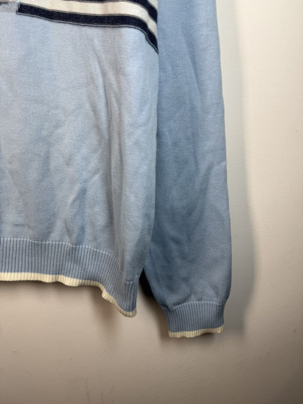 Yves Saint Laurent Blue YSL Sweater Knit Light Big Logo Size US L / EU 52-54 / 3 - 8 Thumbnail