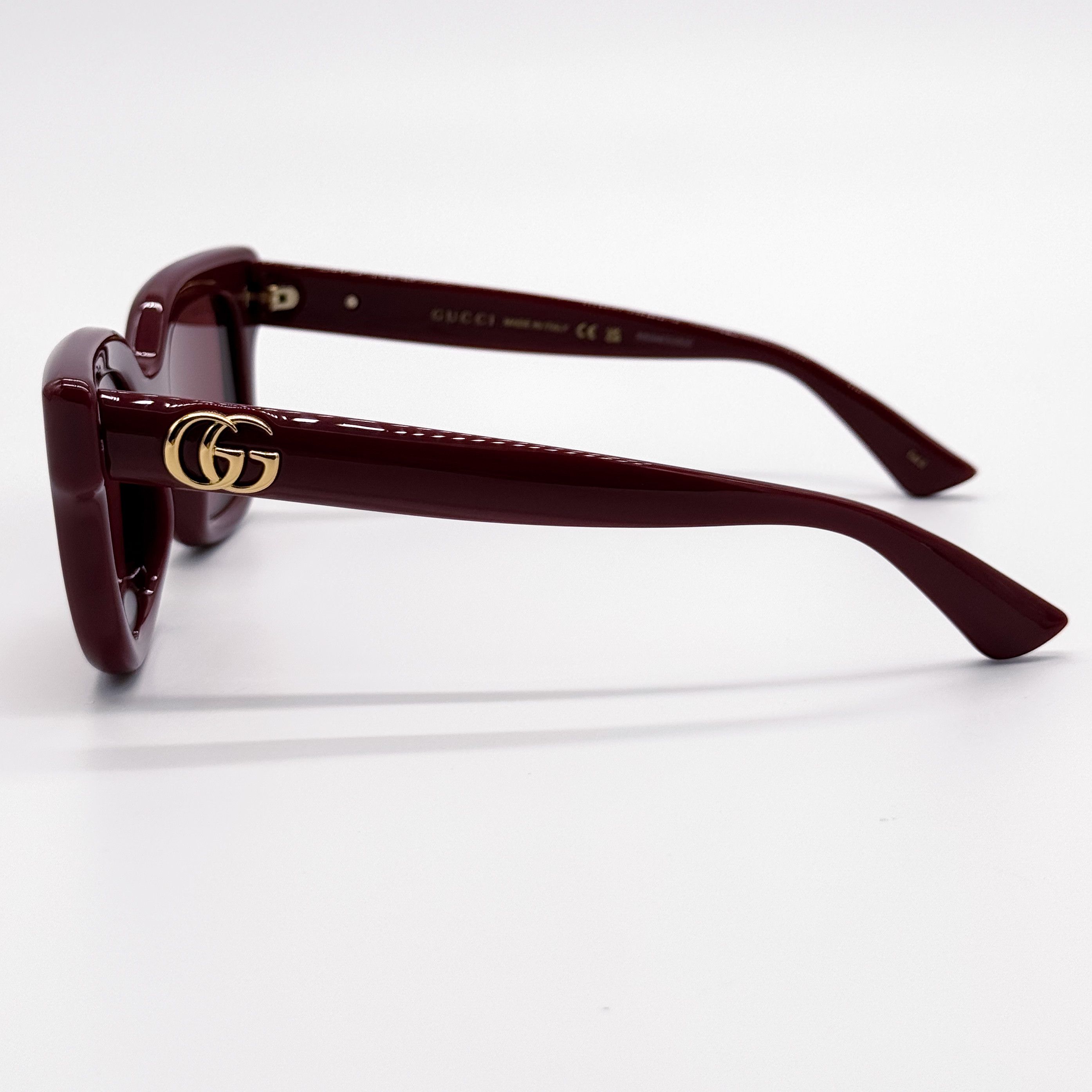 Gucci NEW GUCCI GG1828S 003 WOMEN SHINY SOLID BURGUNDY SUNGLASSES Size ONE SIZE - 8 Thumbnail