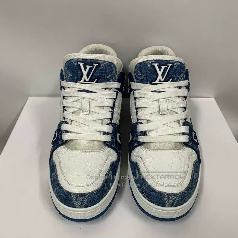 Louis Vuitton Louis Vuitton Trainer blue denim board shoes Size US 7 / EU 40 - 4 Thumbnail