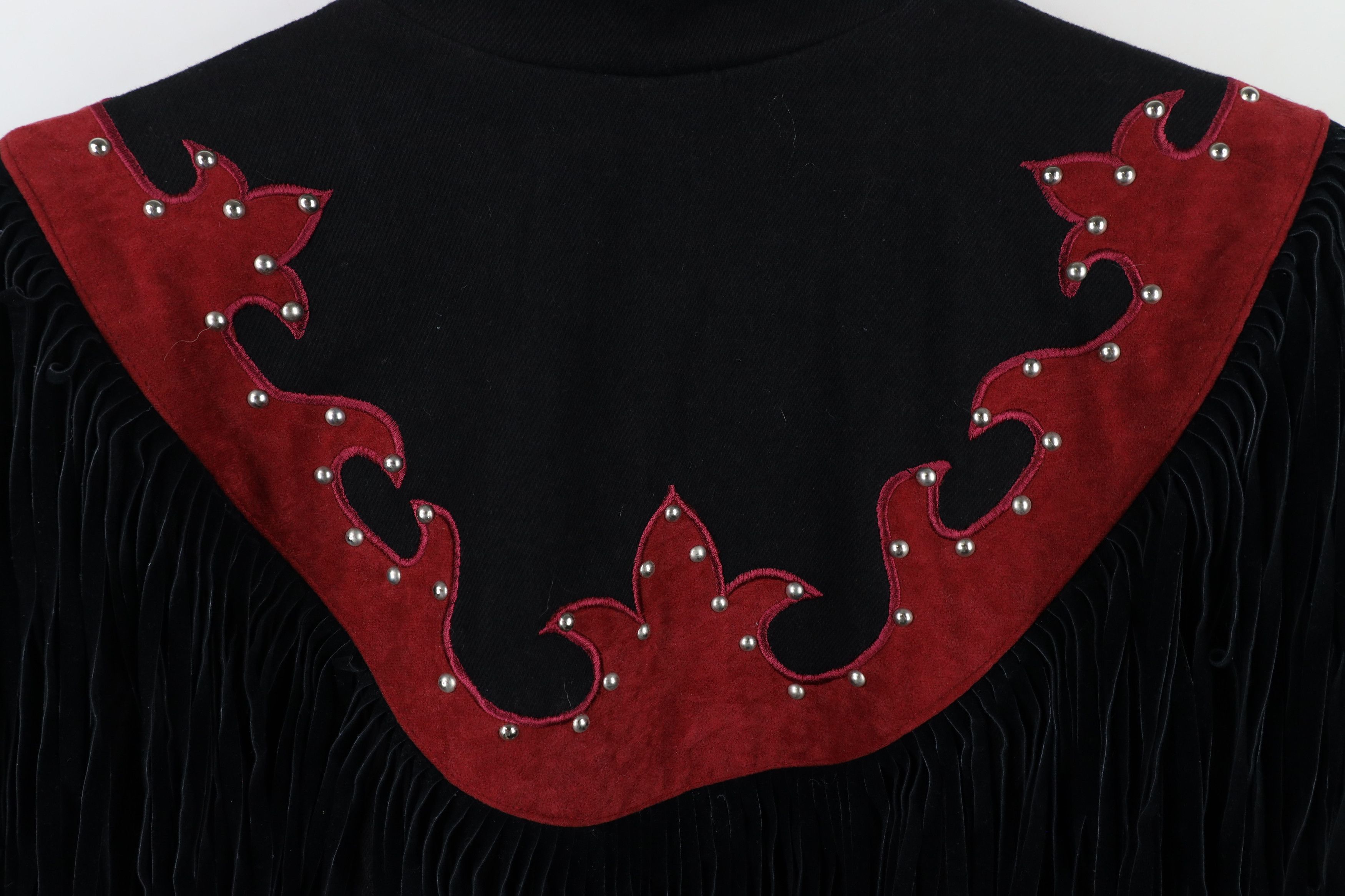 Vintage Vintage 90s Rockabilly Suede Fringed Denim Jacket USA Size L / US 10 / IT 46 - 11 Thumbnail